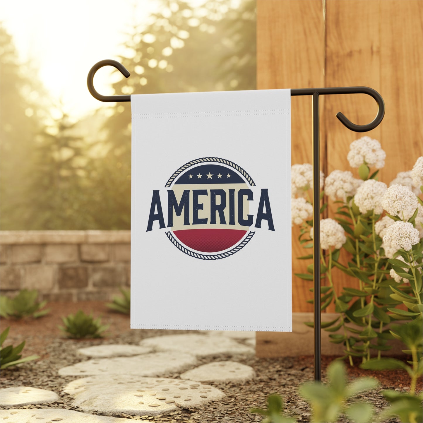America Patriotic Garden Flag — Red White Blue Home & Yard Banner