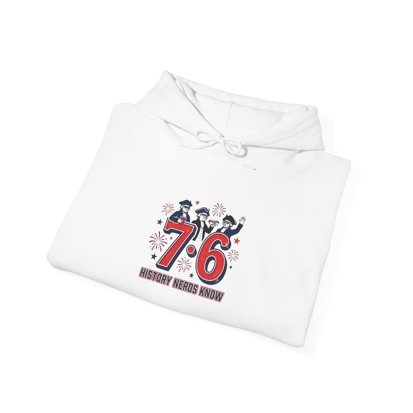 7•6 Patriotic History Meme Hoodie | 1776 Vintage Numbers, Independence USA