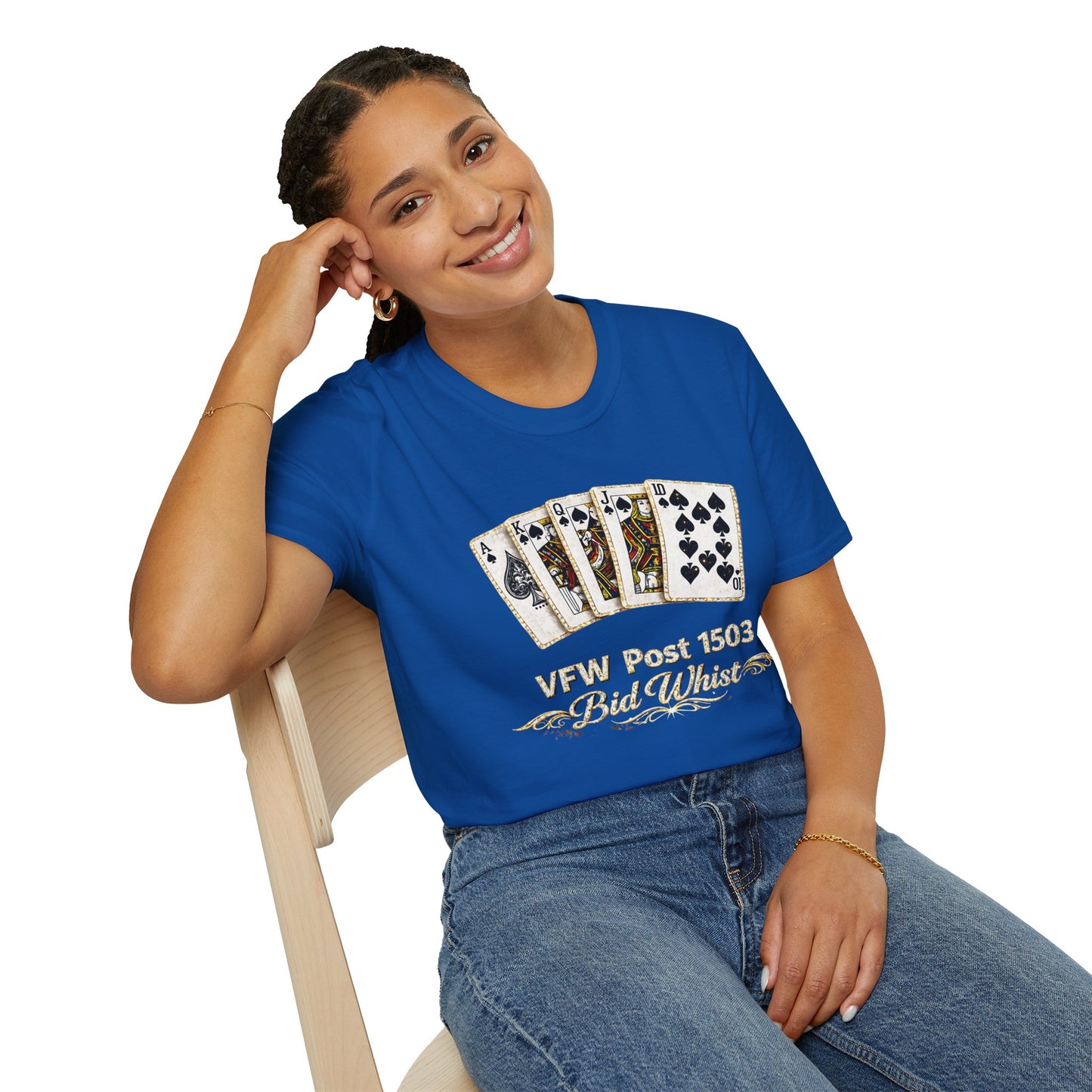Bid Whist Playing Cards Tee — VFW Post 1503 Card Game T-Shirt