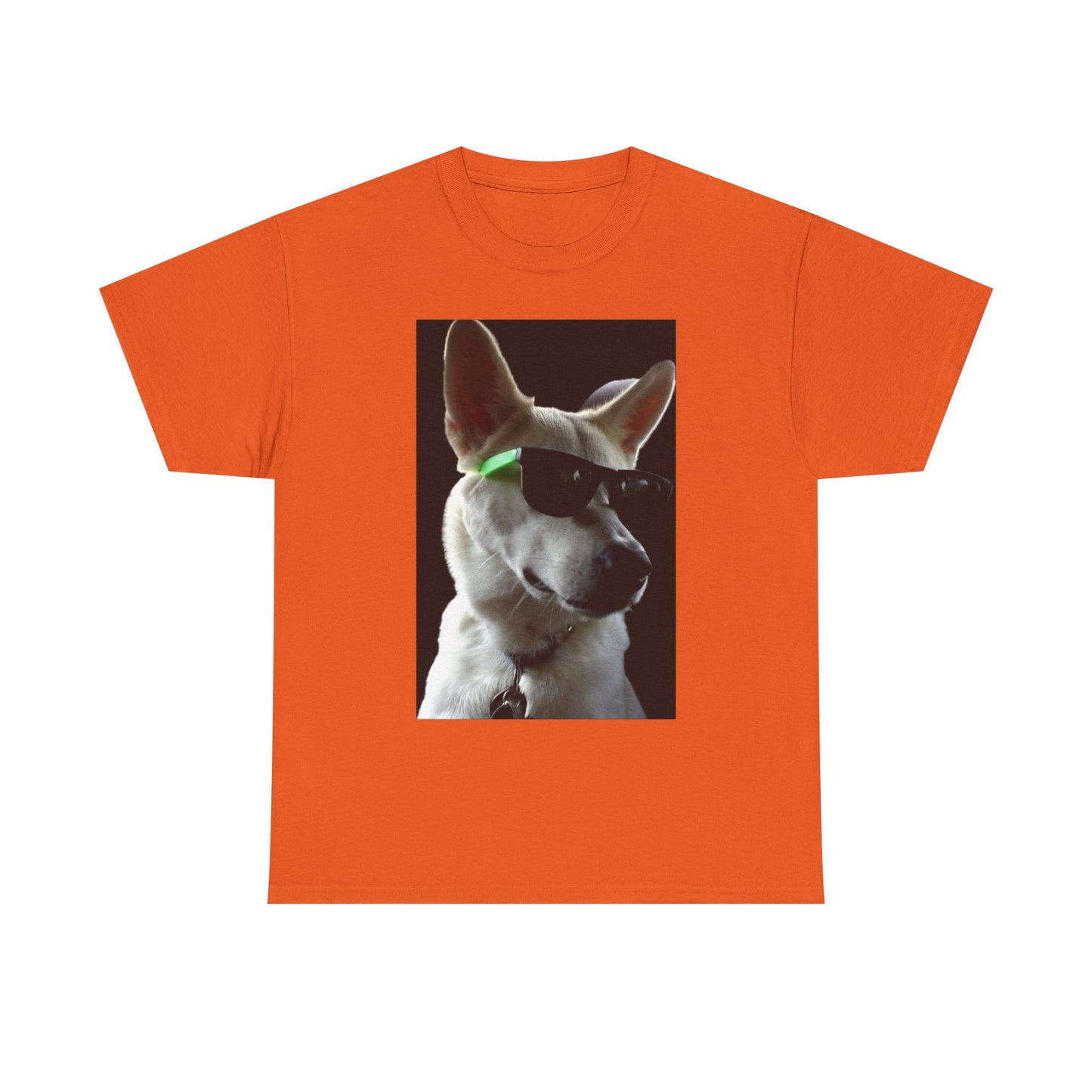 Cyberpunk Dog Photo Tee — Futuristic Bull Terrier Graphic T-Shirt Printify