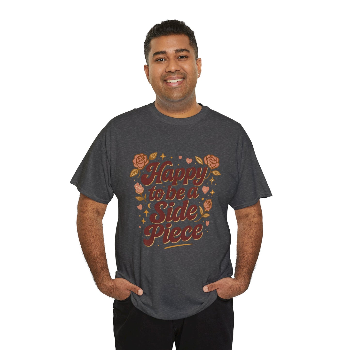 Happy to Be a Side Piece Tee — Retro Floral Statement T-Shirt