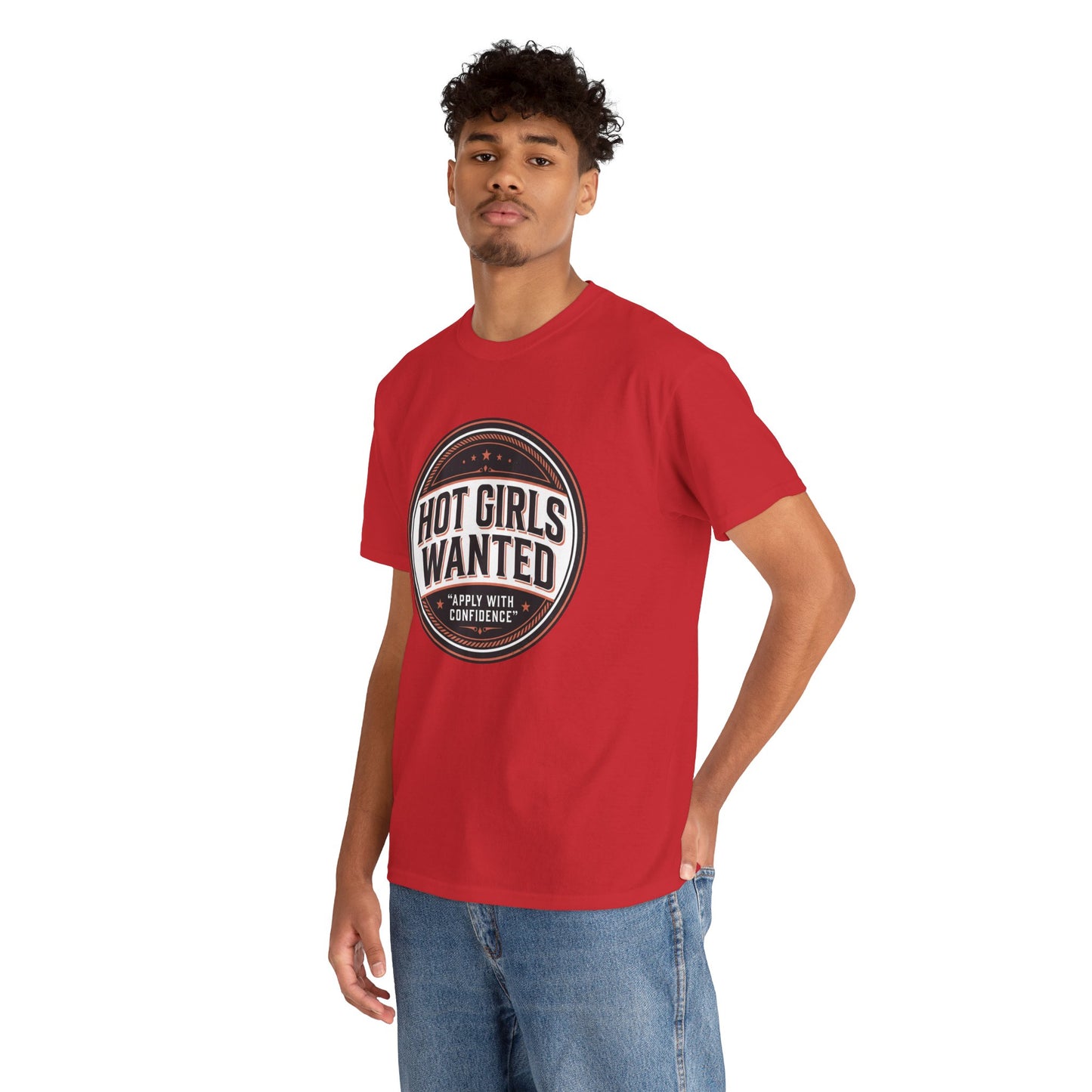 T-Shirt — "Hot Girls Wanted" Retro Badge Tee