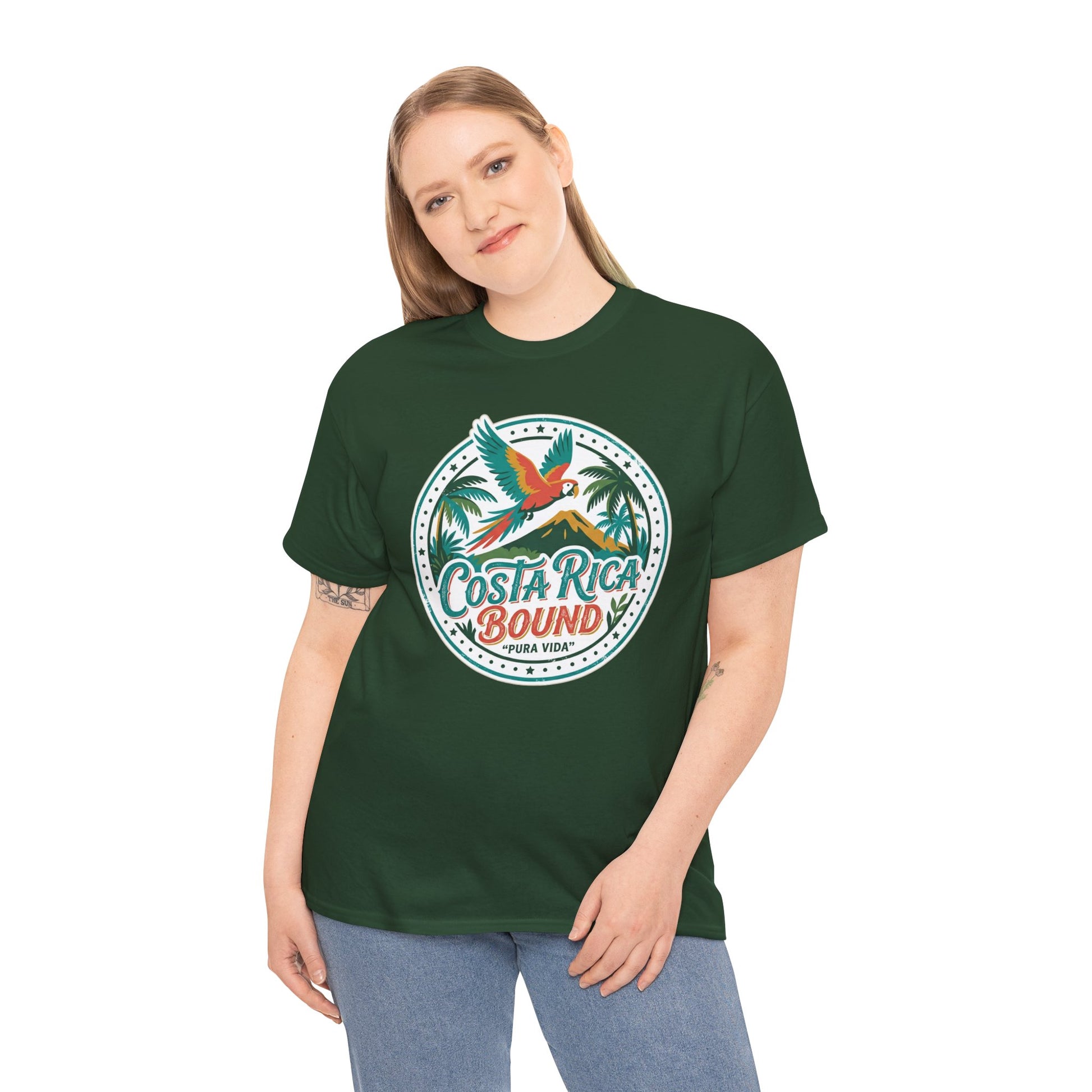 Costa Rica Bound T-Shirt — Tropical Parrot Travel Tee Printify