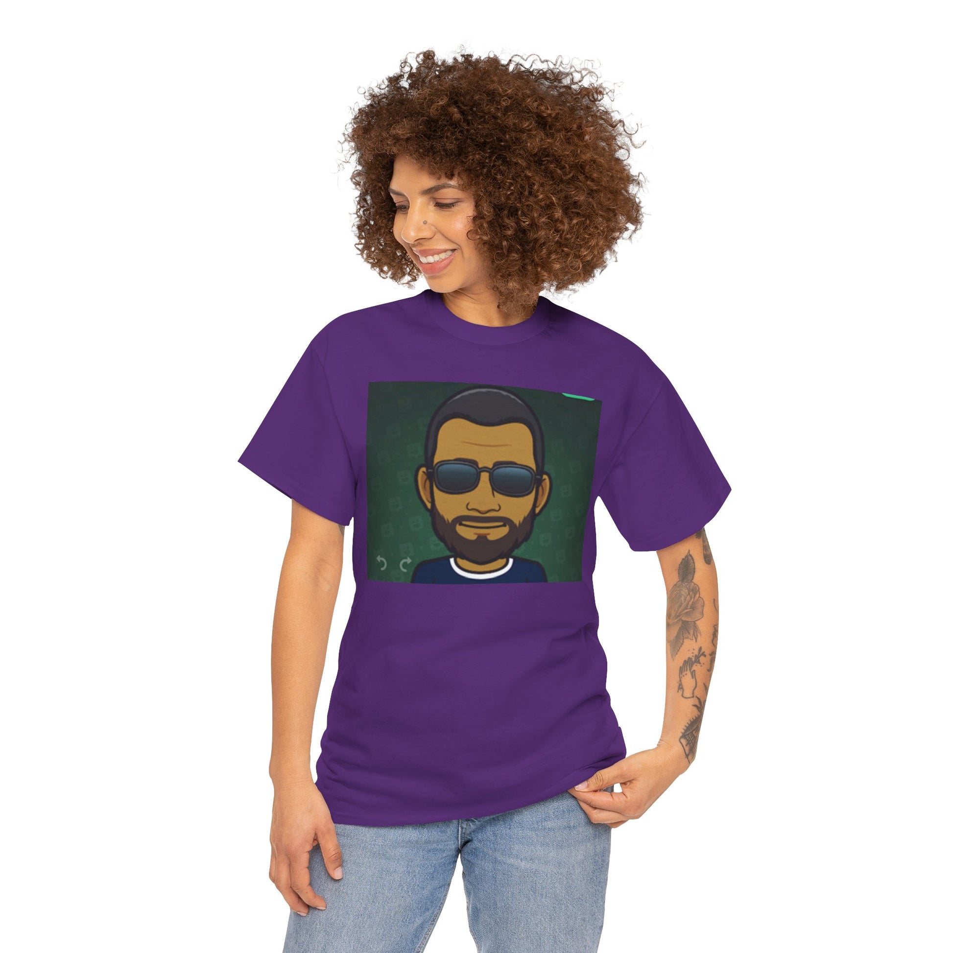 Bitmoji Portrait Tee — Cool Sunglasses Avatar Graphic T-Shirt Printify