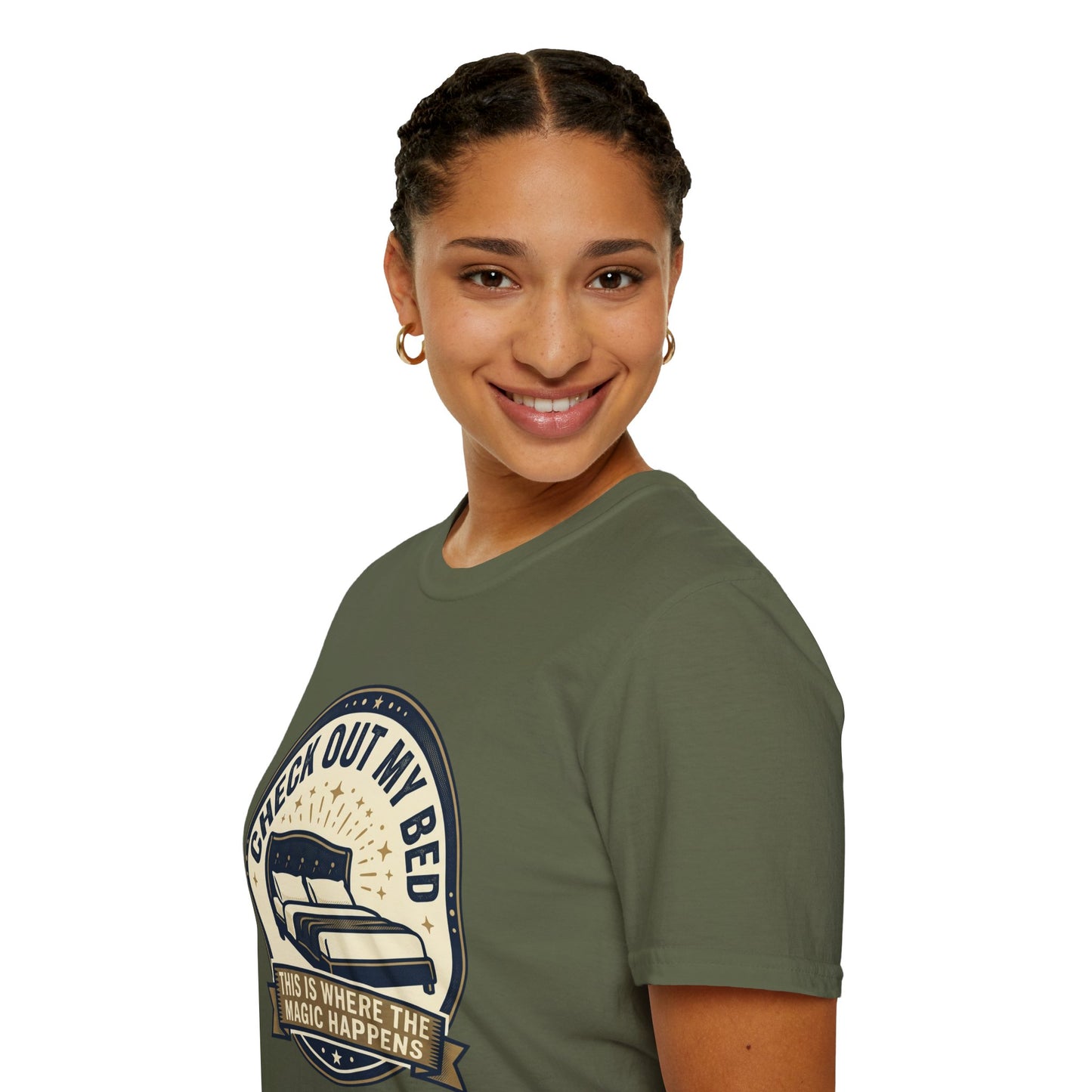 Check Out My Bed T-Shirt – “This Is Where The Magic Happens” Vintage Graphic Tee
