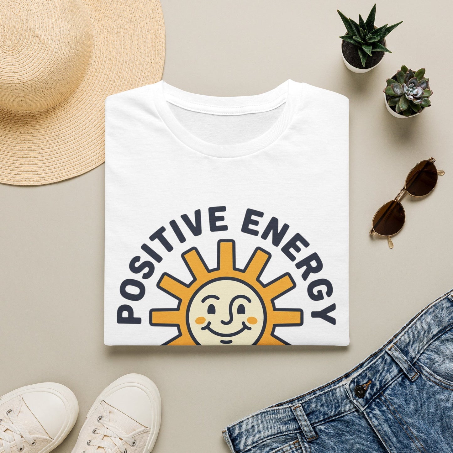Positive Energy T-Shirt — Sunny 'Positive Energy Only' Graphic Tee