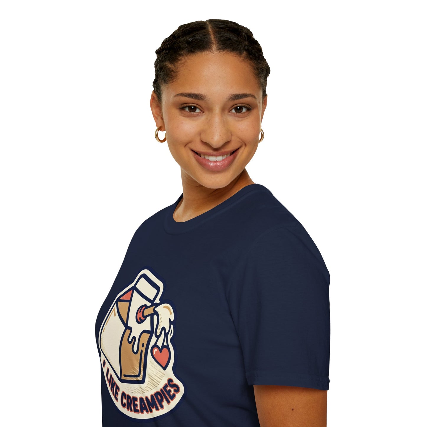 Cream Pie Cartoon T-Shirt — "I Like Creampies" Retro Milk Carton Graphic Tee