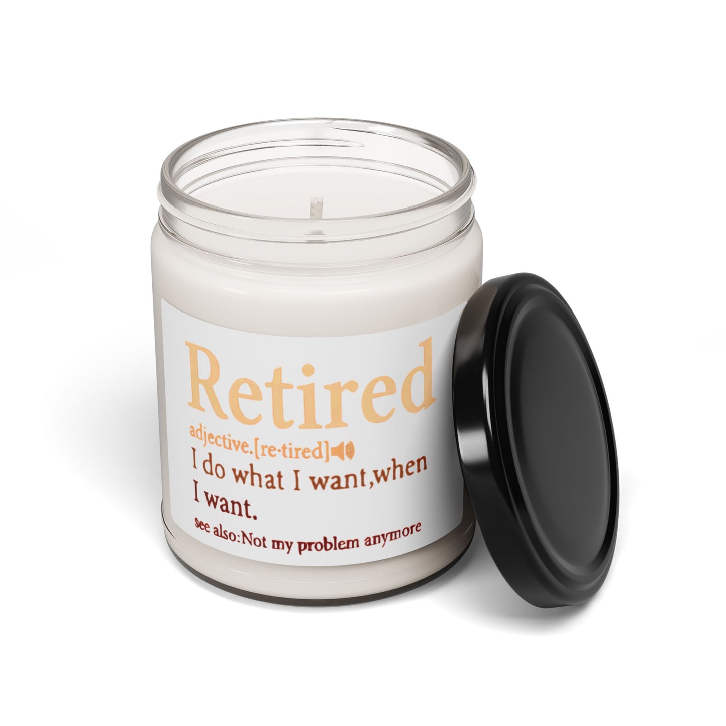 Retired Definition Scented Soy Candle — 9oz Funny Retirement Gift