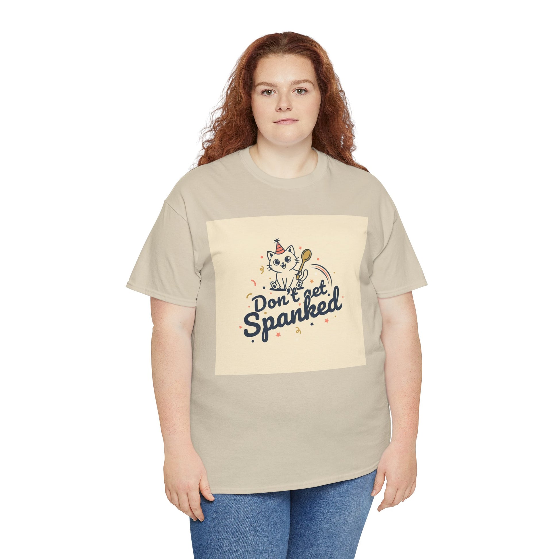 Don’t Get Spanked Cat Tee — Cute Retro Kitten Graphic T-Shirt Printify