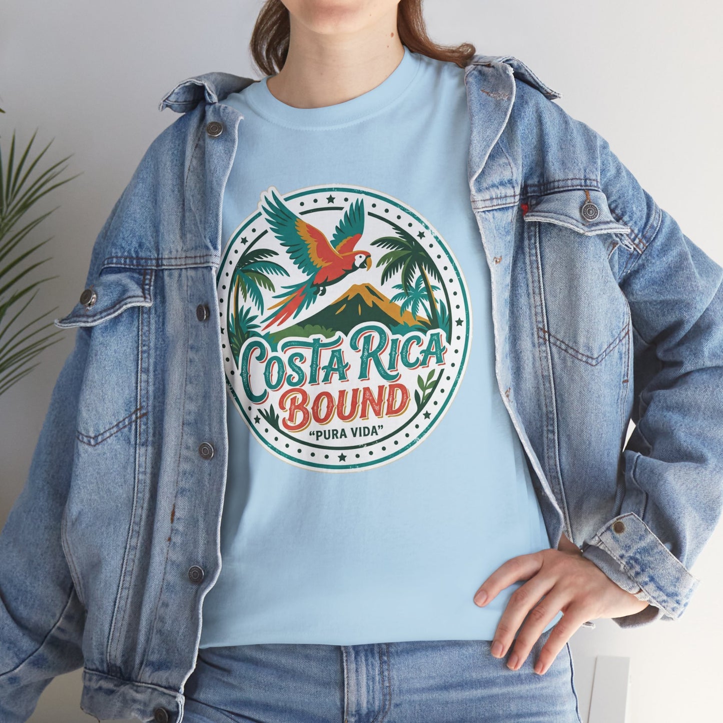 Costa Rica Bound T-Shirt — Tropical Parrot Travel Tee Printify