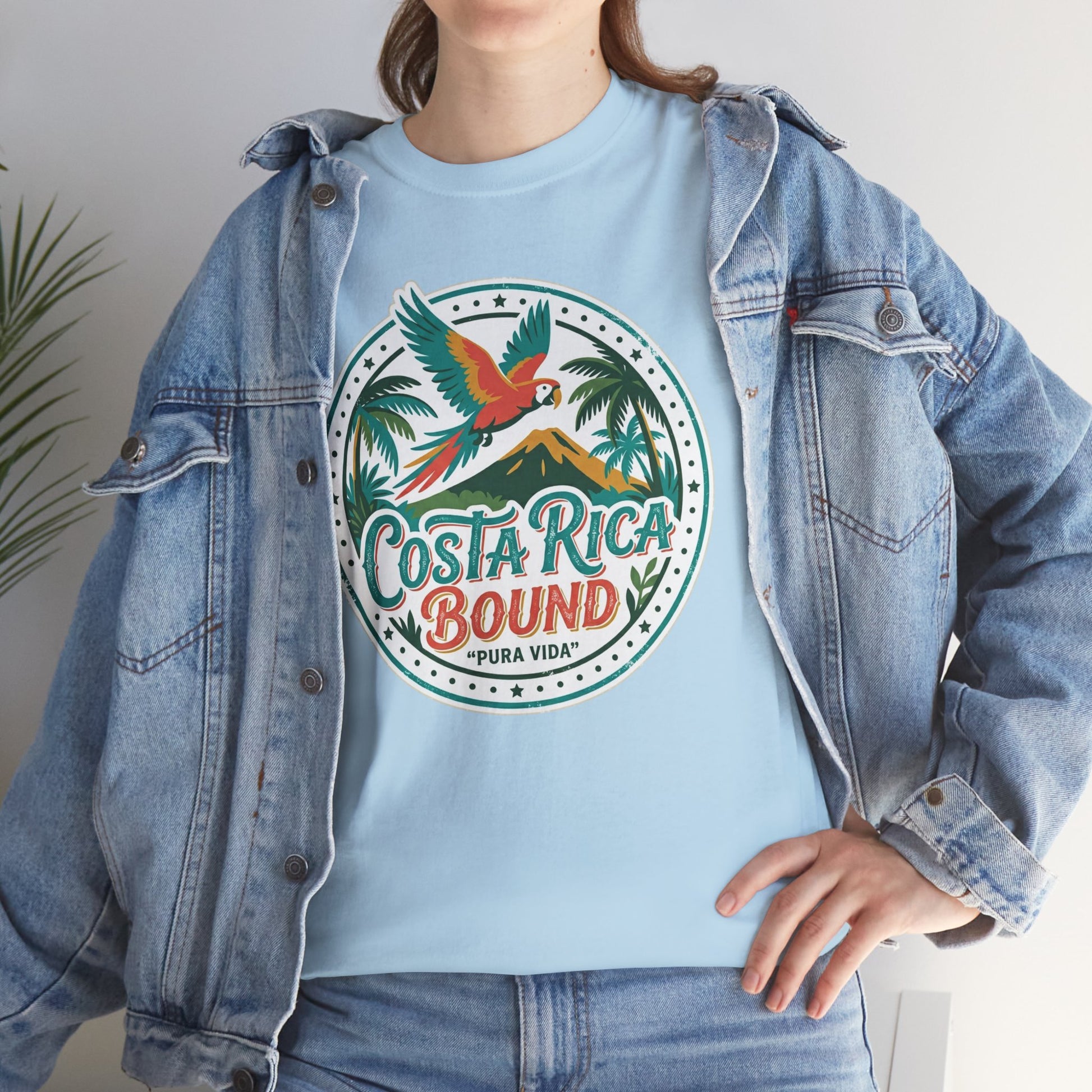 Costa Rica Bound T-Shirt — Tropical Parrot Travel Tee Printify