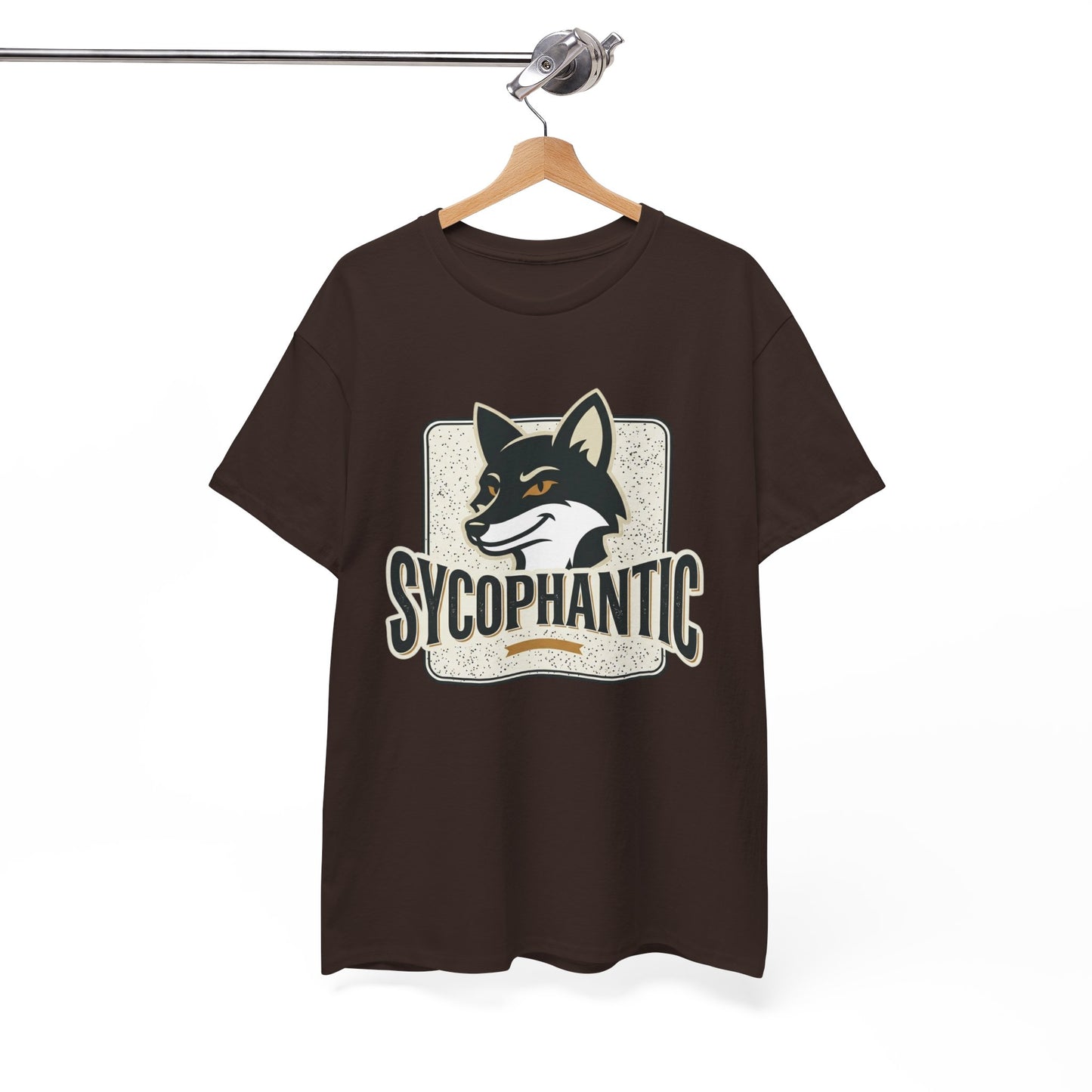 Sycophantic Fox Graphic Tee — Retro Animal Logo T-Shirt