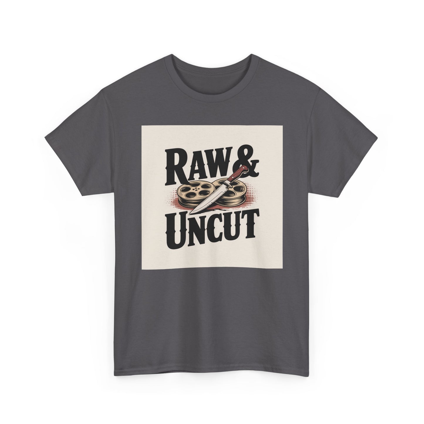 Raw & Uncut Graphic Tee — Vintage Film Reel Movie Lover T-Shirt