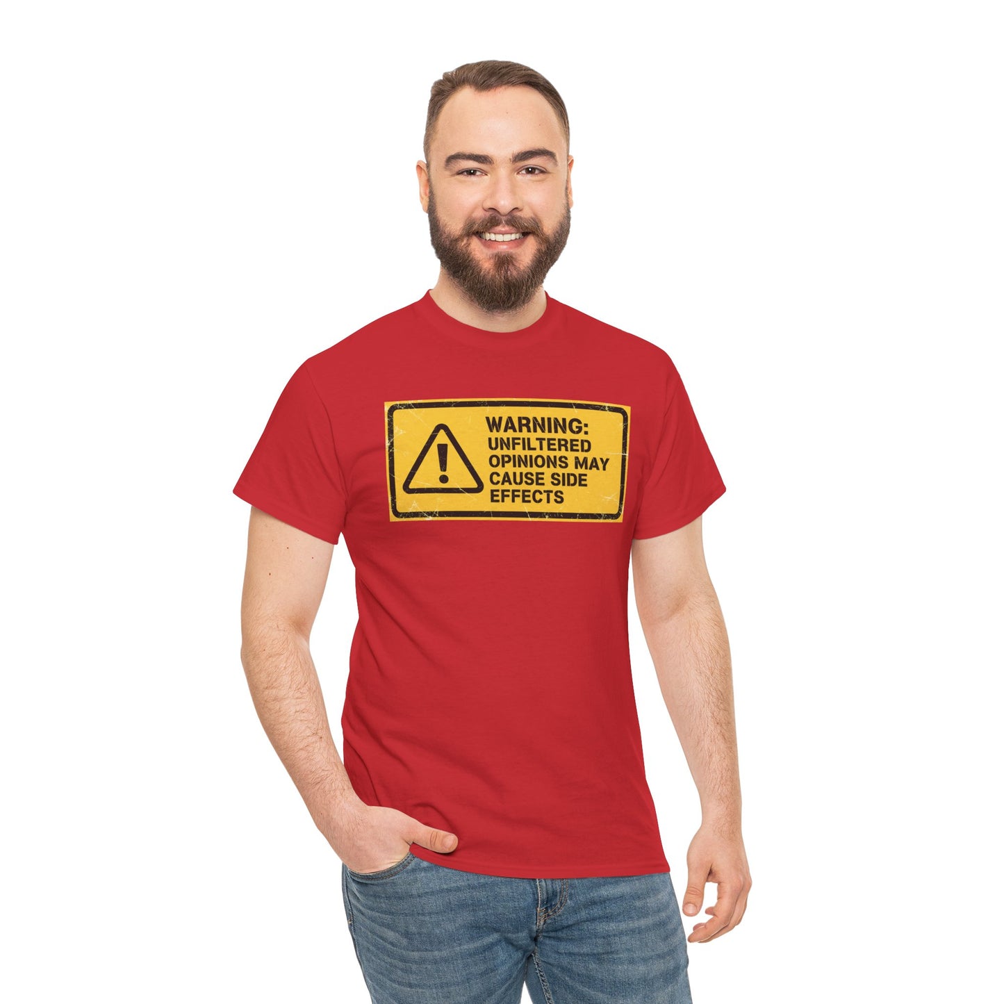 T-Shirt — "Warning: Unfiltered Opinions May Cause Side Effects" Graphic Tee