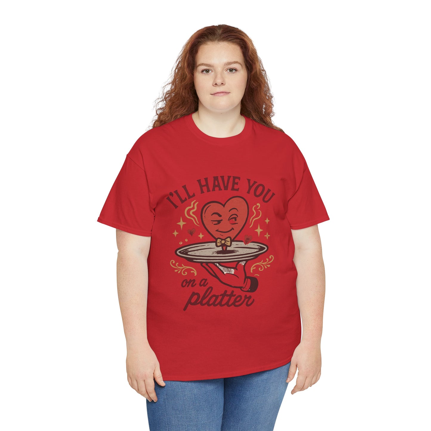 Valentine Heart on a Platter T-Shirt — I'll Have You on a Platter Cute Romantic Tee