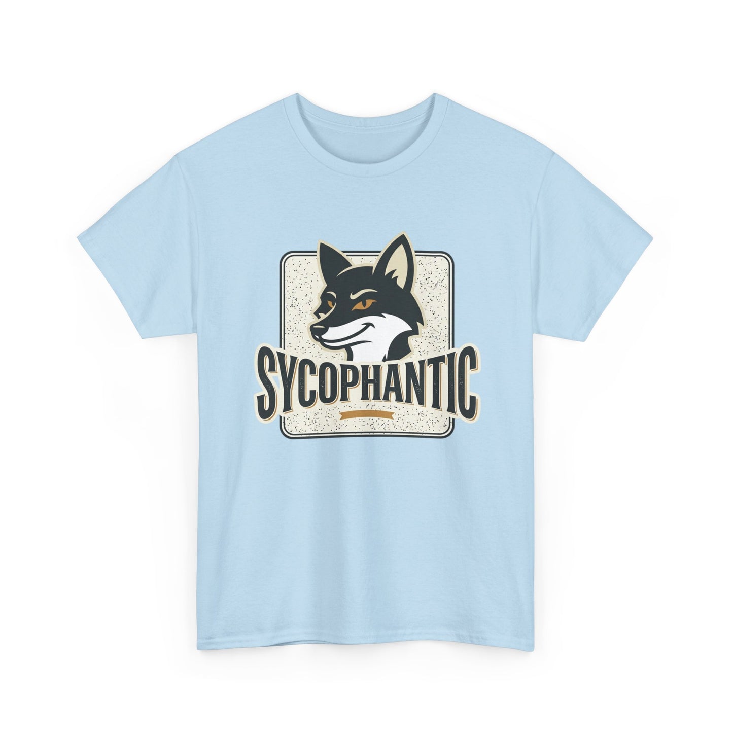 Sycophantic Fox Graphic Tee — Retro Animal Logo T-Shirt
