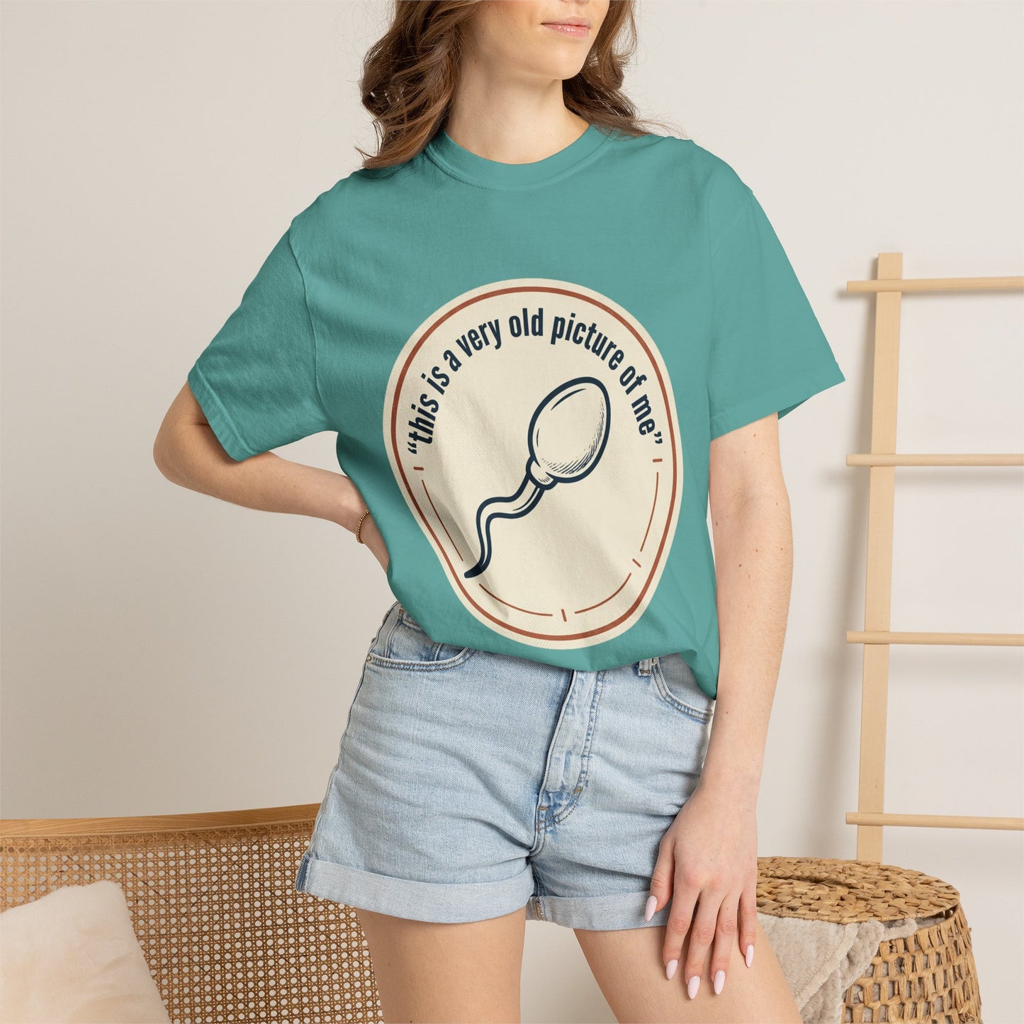 Vintage Sperm Graphic T-Shirt — "this is a very old picture of me"