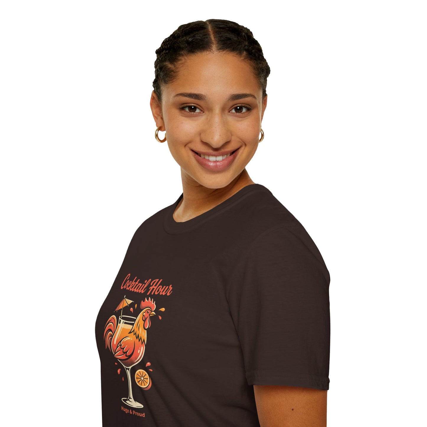 Cocktail Hour Rooster T-Shirt — Funny Bar & Happy Hour Graphic Tee