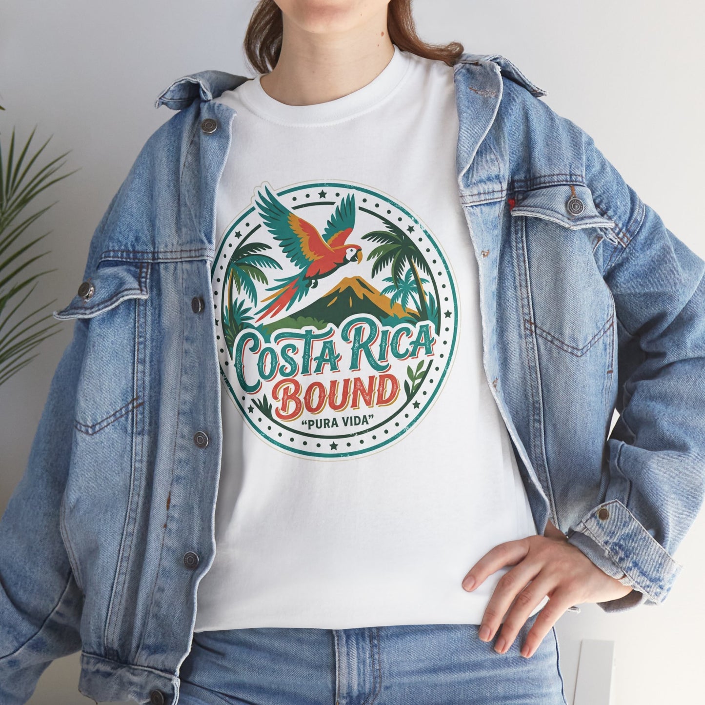 Costa Rica Bound T-Shirt — Tropical Parrot Travel Tee Printify