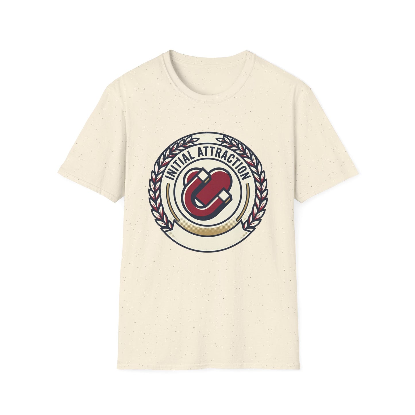 Initial Attraction T-Shirt — Retro Badge Heart Design