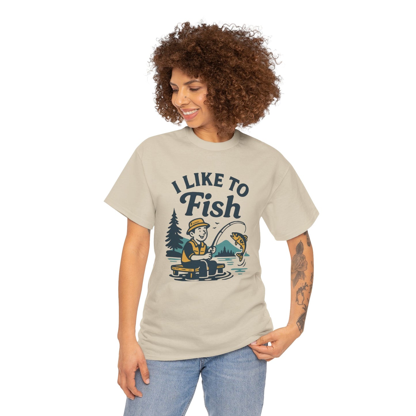 Fishing T-Shirt — "I Like to Fish" Vintage Outdoors Tee
