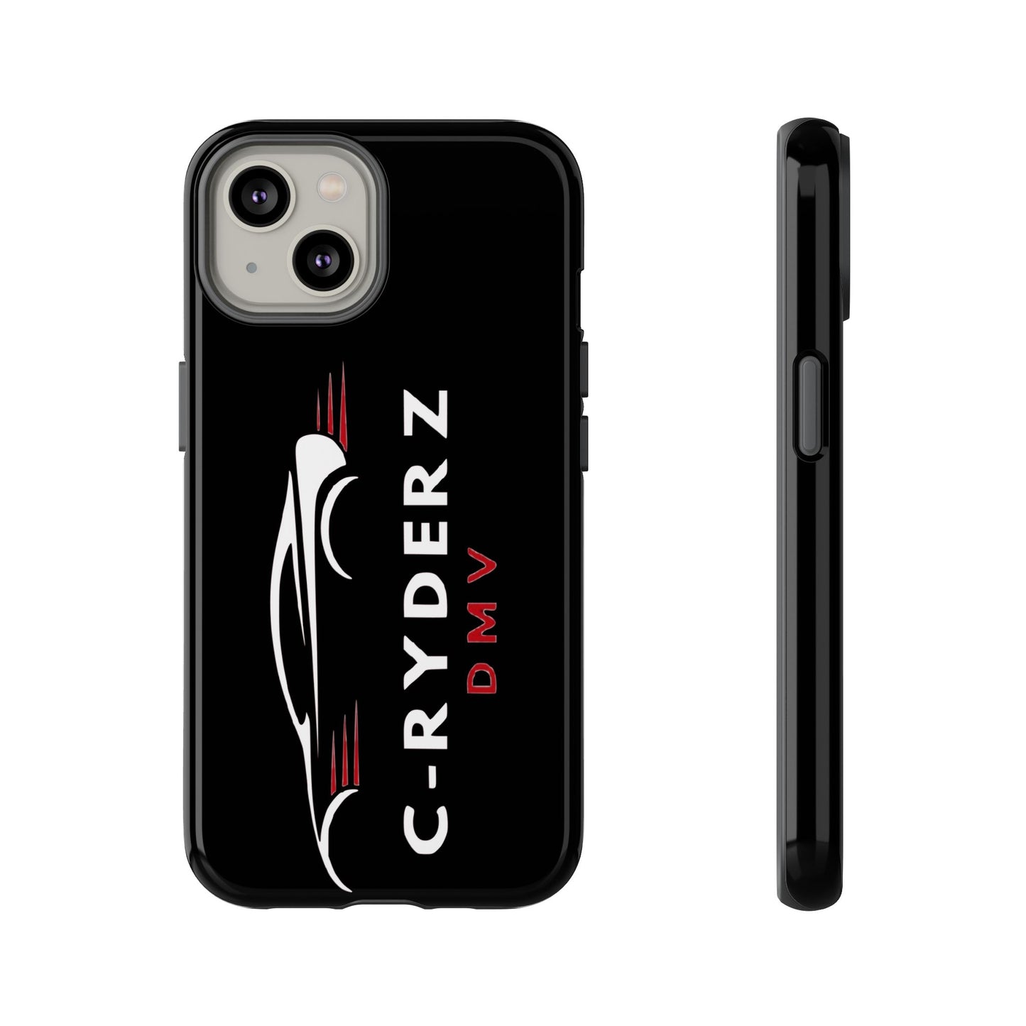 C-Ryderz DMV Black Slim Phone Case — Sporty Car Silhouette Protective Cover Printify