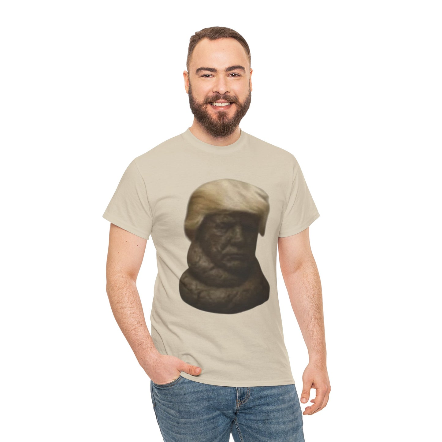 Graphic Tee — Bronze Bust Illustration T‑Shirt