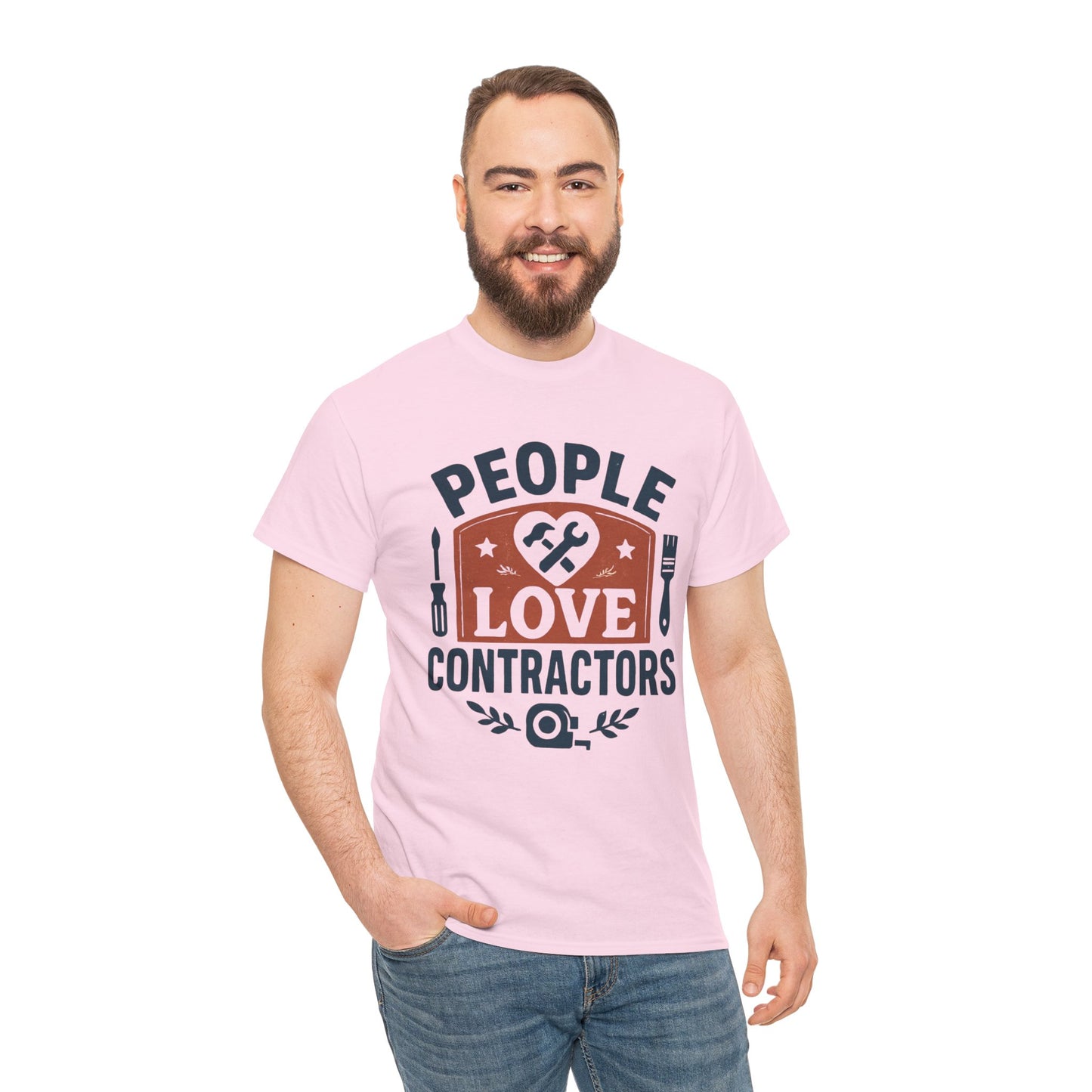 Contractor T-Shirt – "People Love Contractors" Graphic Tee Printify