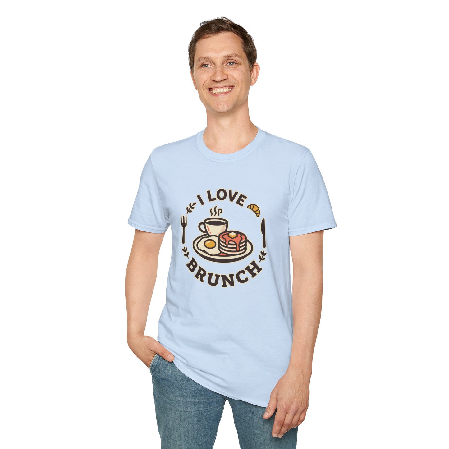 Brunch Lover T-Shirt – "I Love Brunch" Pancakes & Coffee Graphic Tee