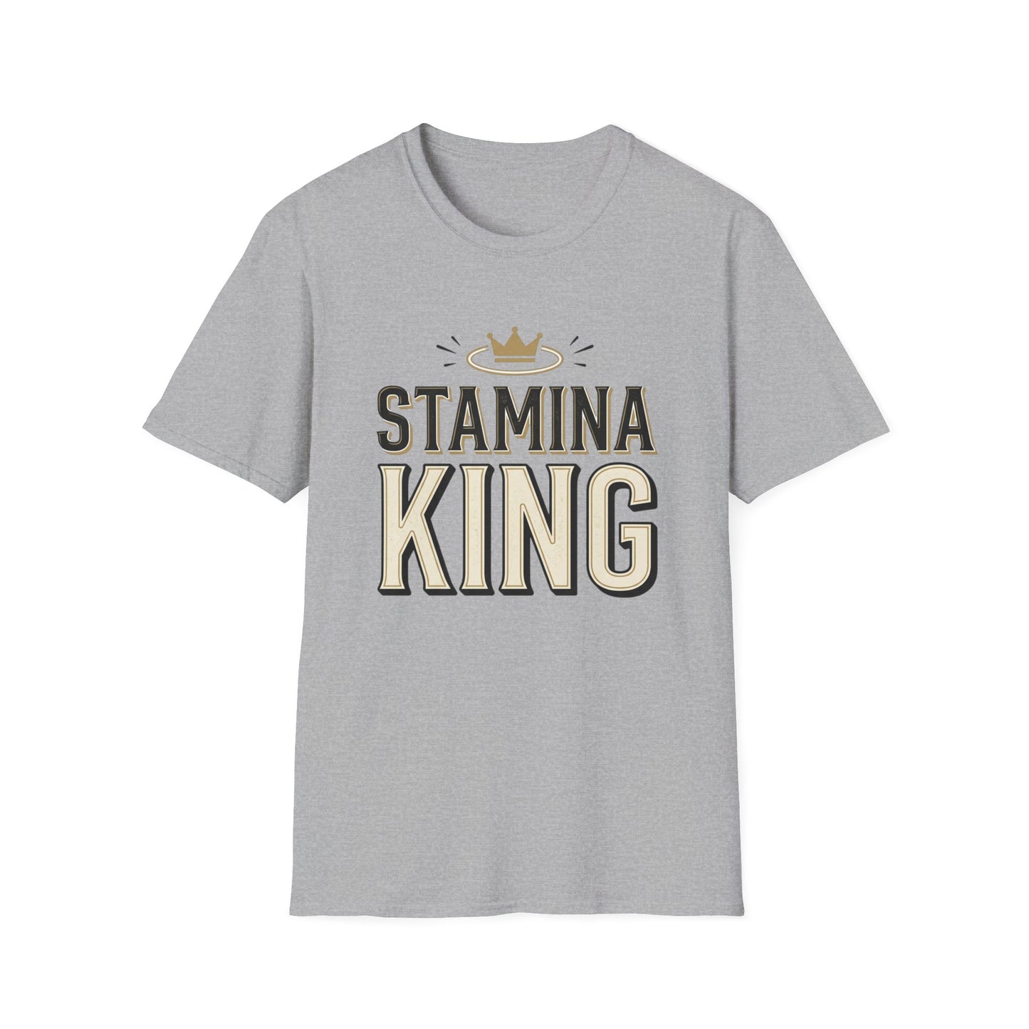 Stamina King T-Shirt — Bold Crown Fitness Tee for Workout Motivation