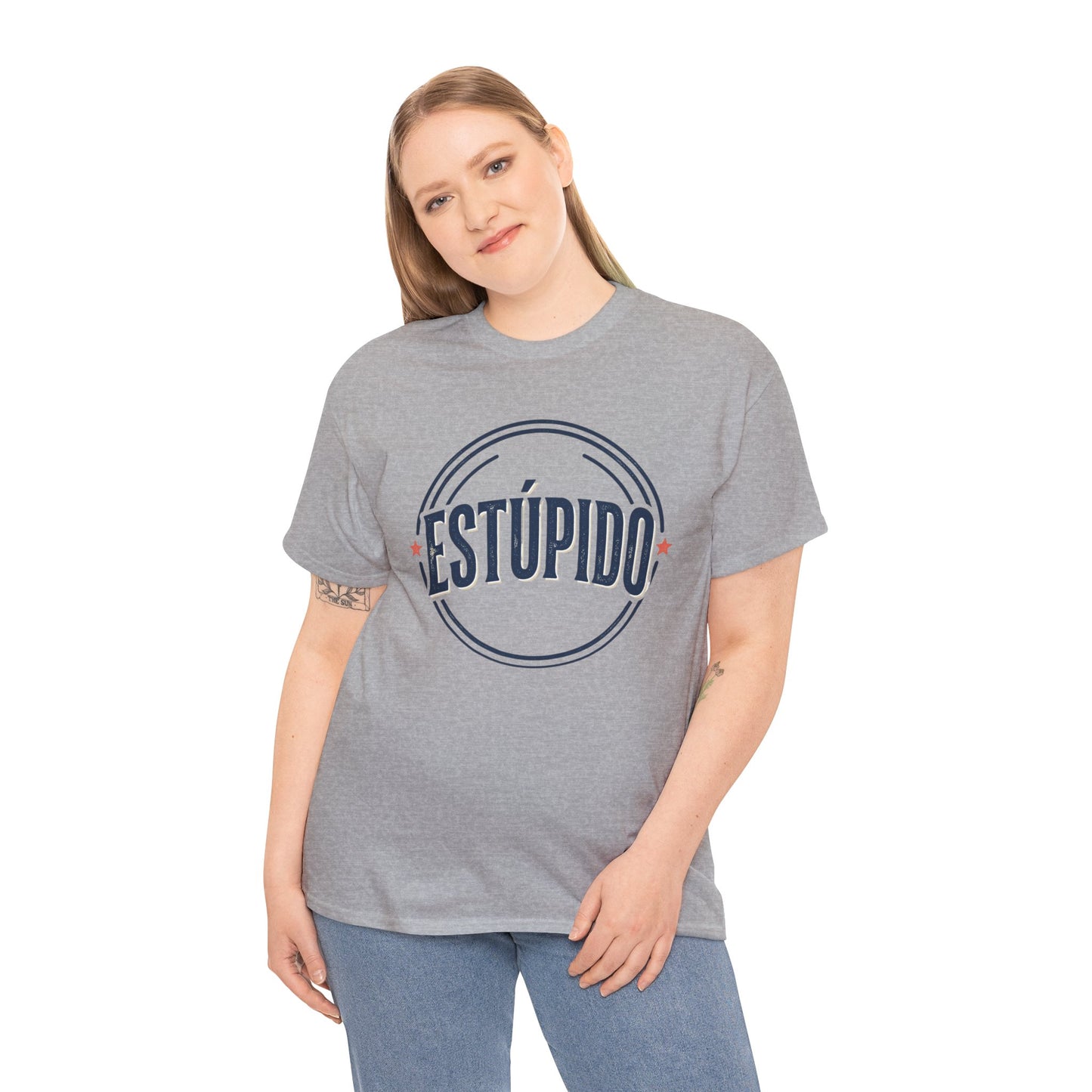 ESTÚPIDO Circle Logo Graphic Tee (Spanish Funny Statement)