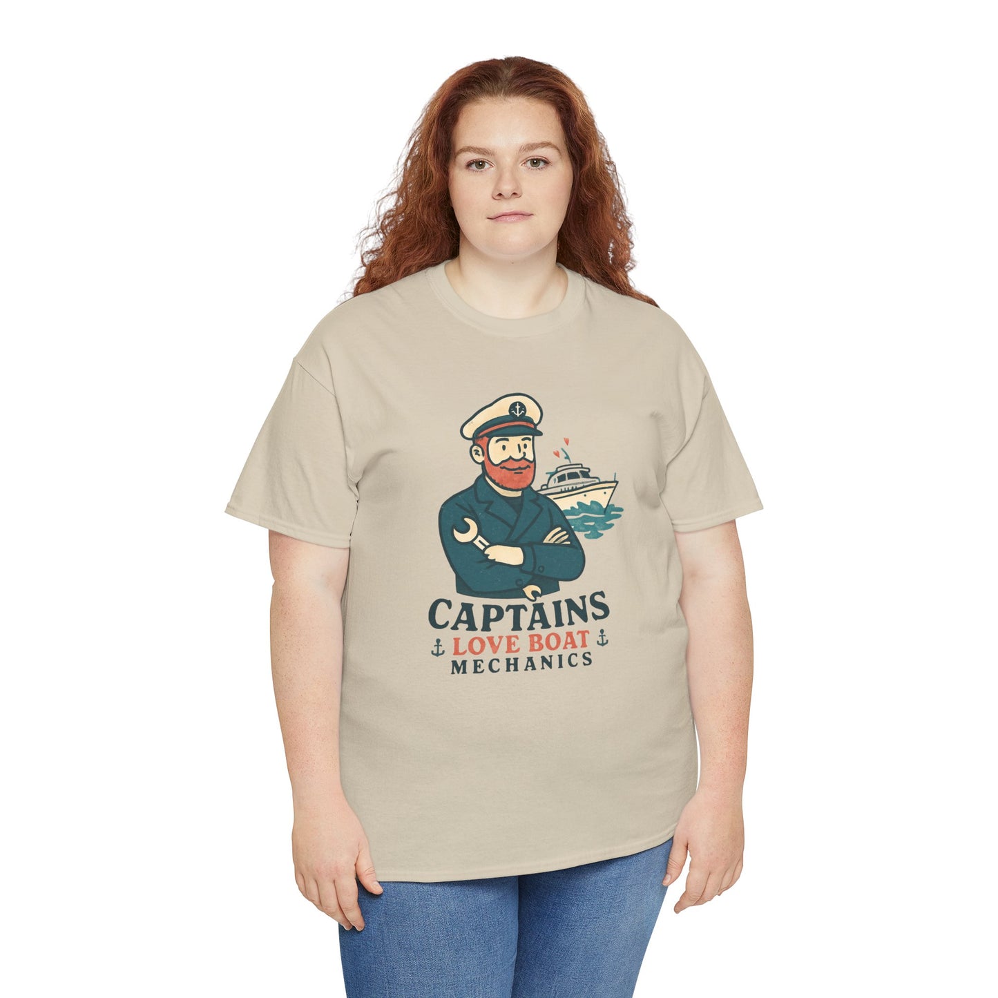 Captain Mechanics T‑Shirt — "Captains Love Boat Mechanics" Nautical Crew Tee