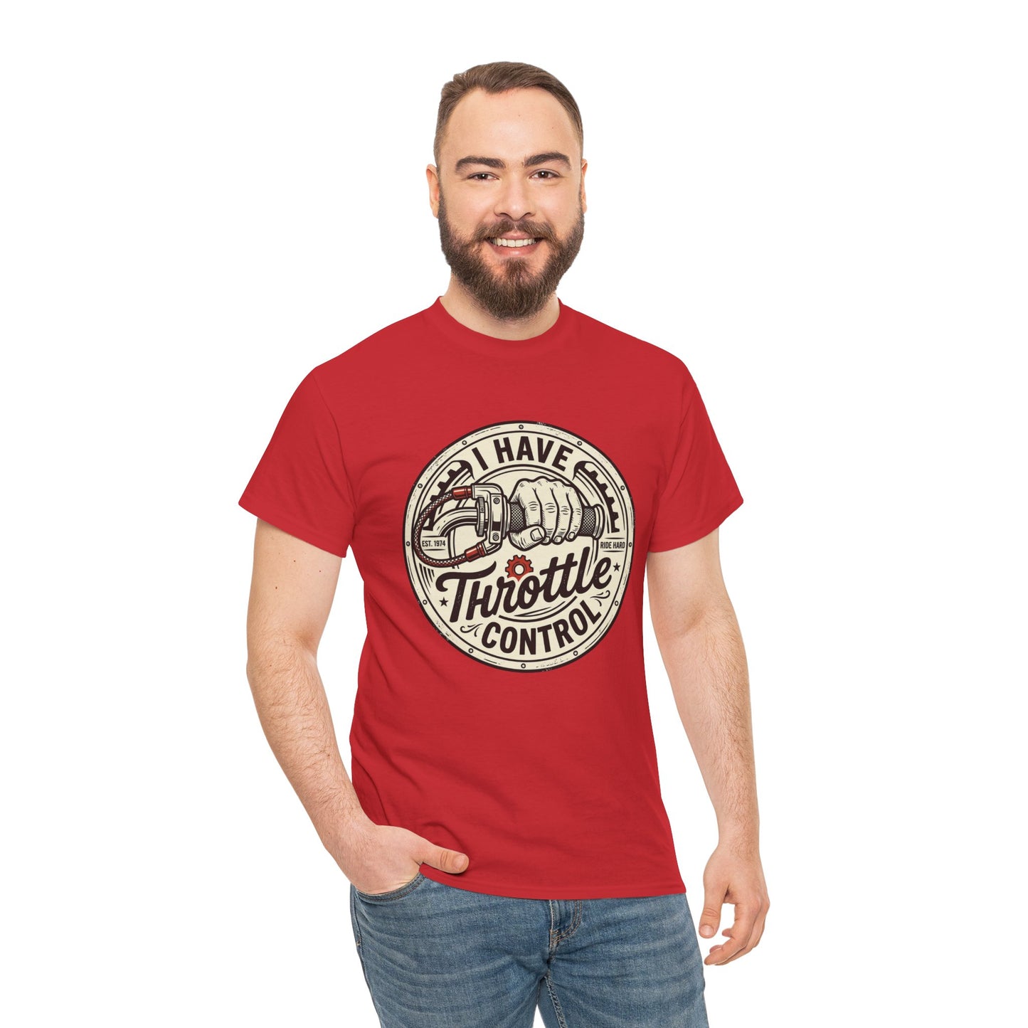 Throttle Control T-Shirt — "I Have Throttle Control" Vintage Motorcycle Tee