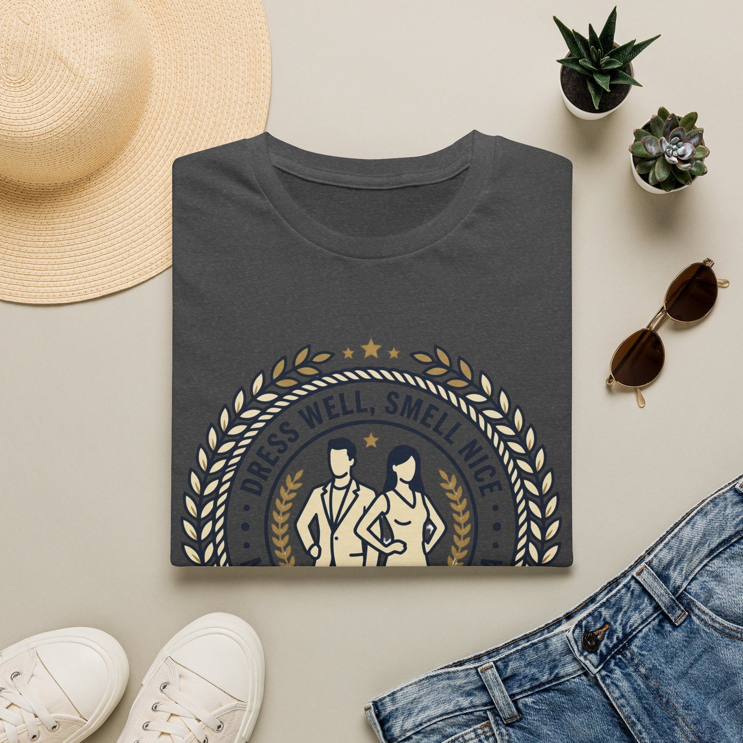 "Dress Well, Smell Nice" Vintage Couple Graphic Tee