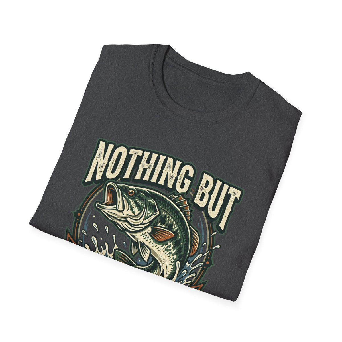 Nothing But Bass Fishing T-Shirt — Retro Largemouth Bass Graphic Tee