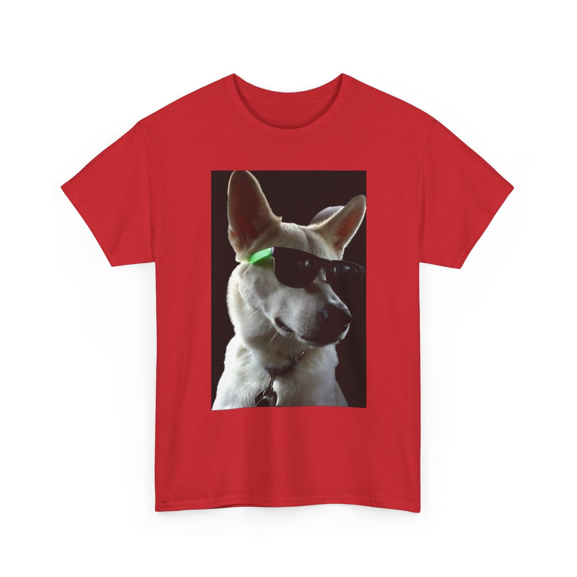 Cyberpunk Dog Photo Tee — Futuristic Bull Terrier Graphic T-Shirt Printify