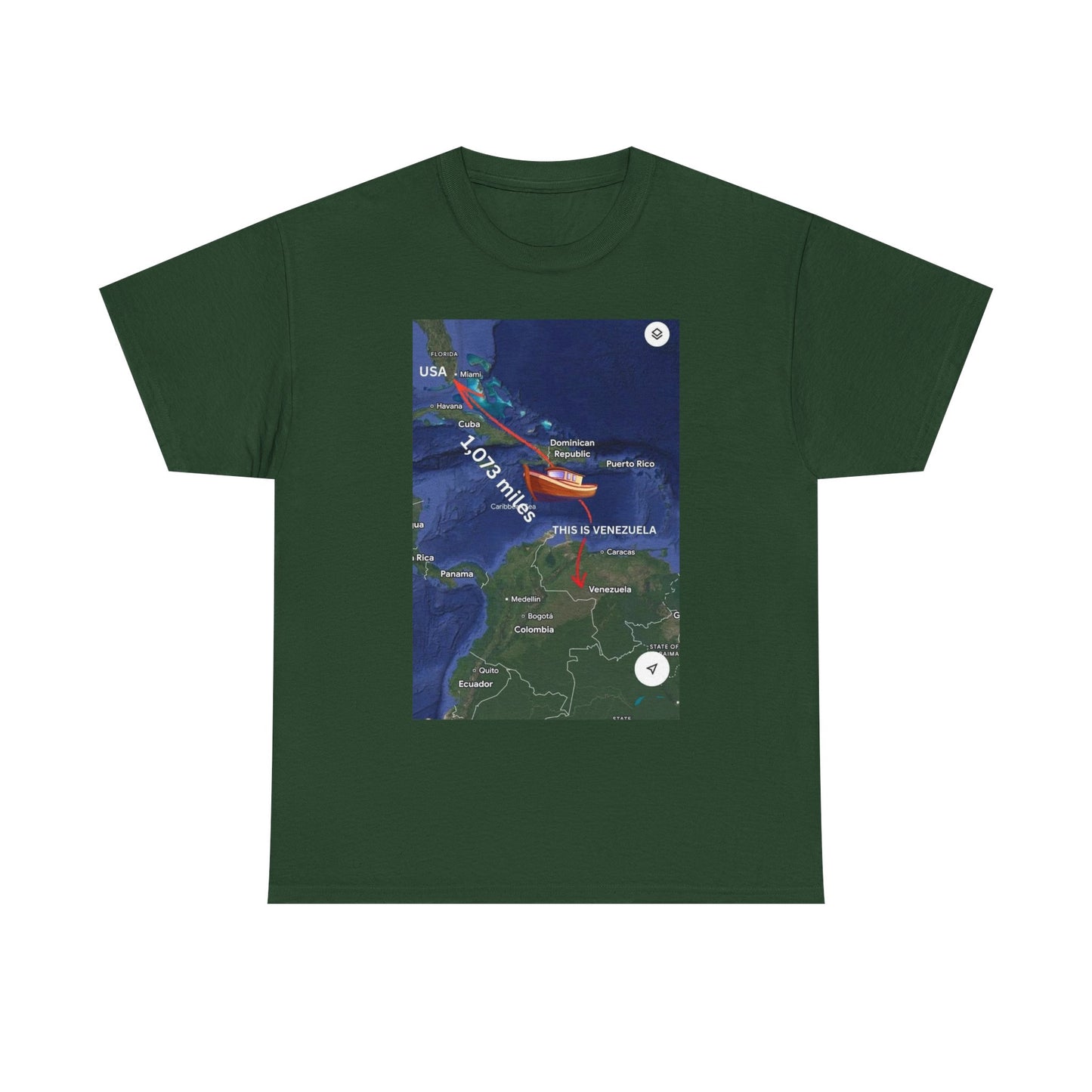 Weather Radar Tee — Tropical Storm Tracking Map Graphic Shirt Printify