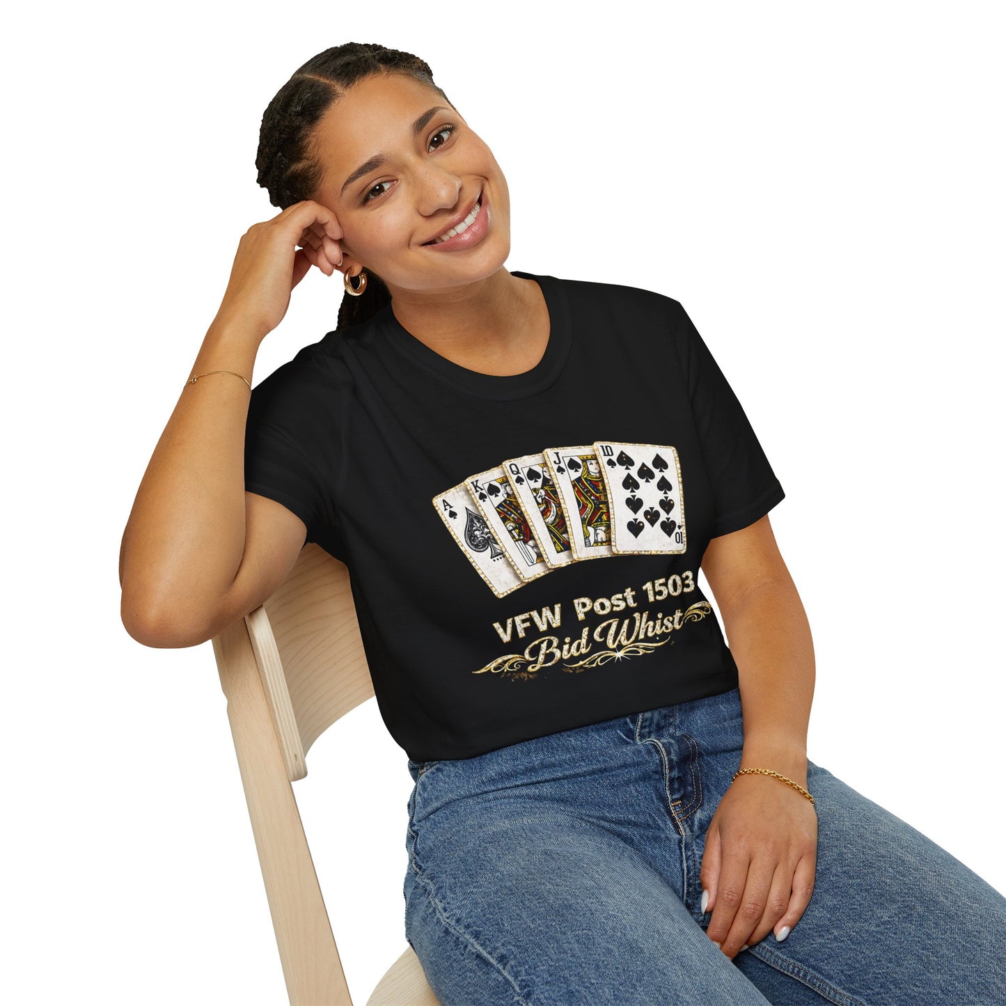 Bid Whist Playing Cards Tee — VFW Post 1503 Card Game T-Shirt