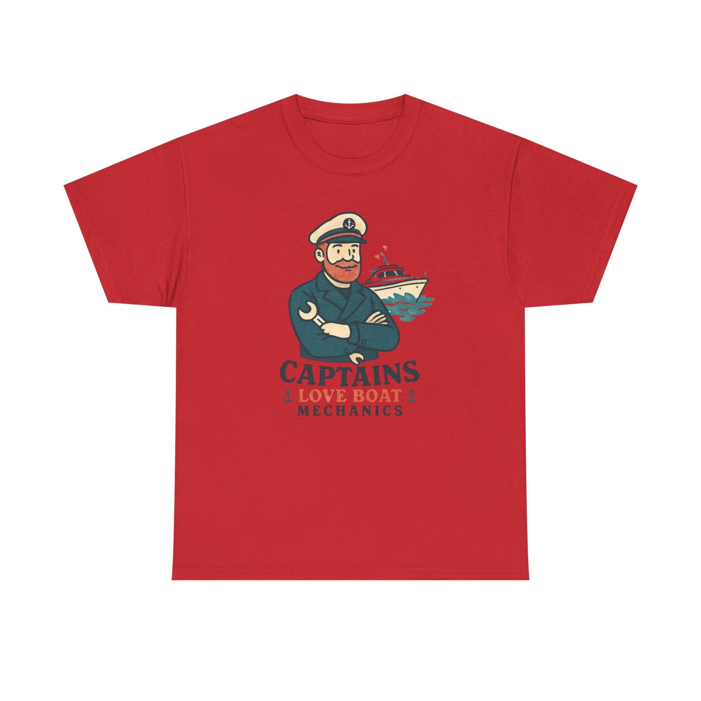Captain Mechanics T‑Shirt — "Captains Love Boat Mechanics" Nautical Crew Tee
