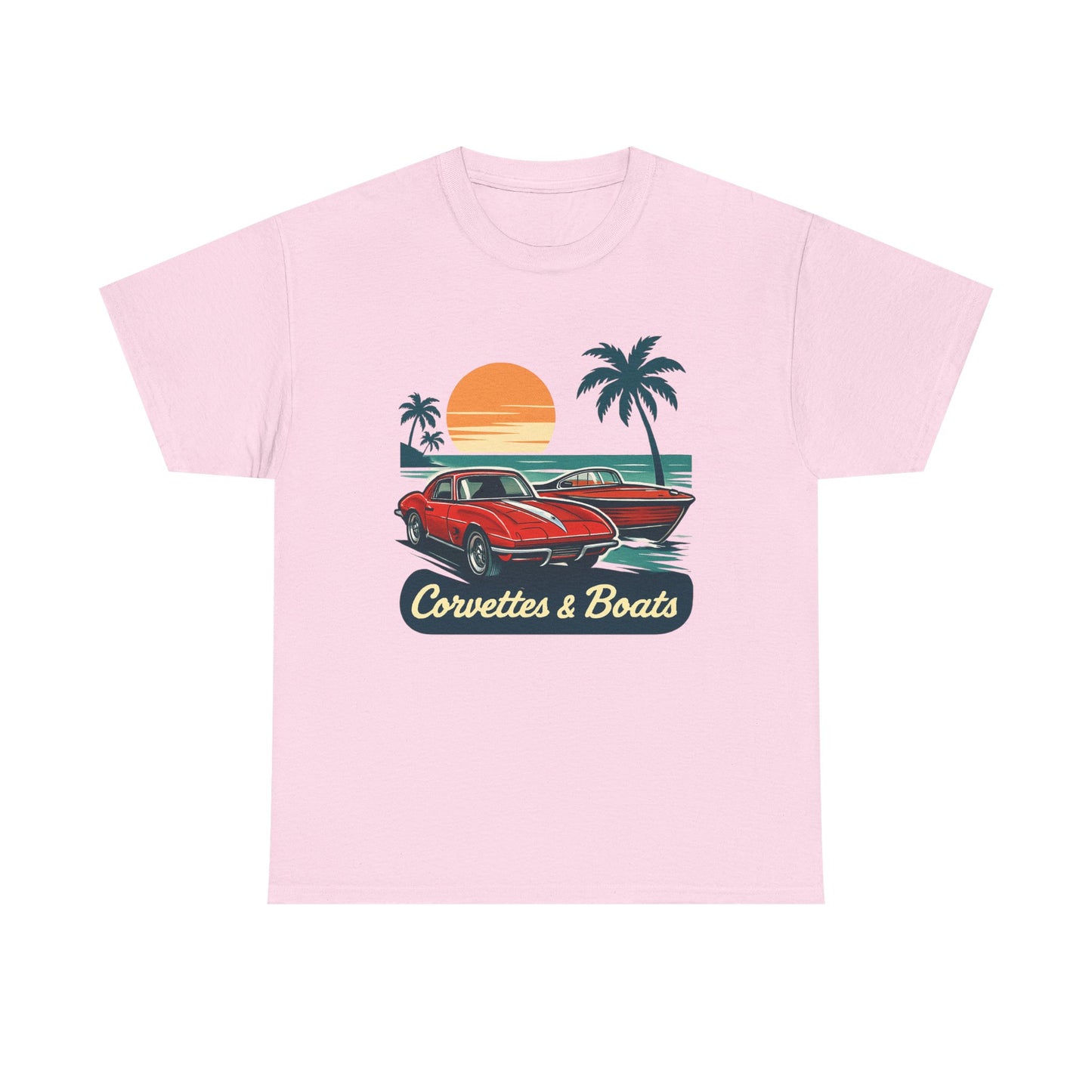 Corvettes & Boats Retro Sunset T‑Shirt