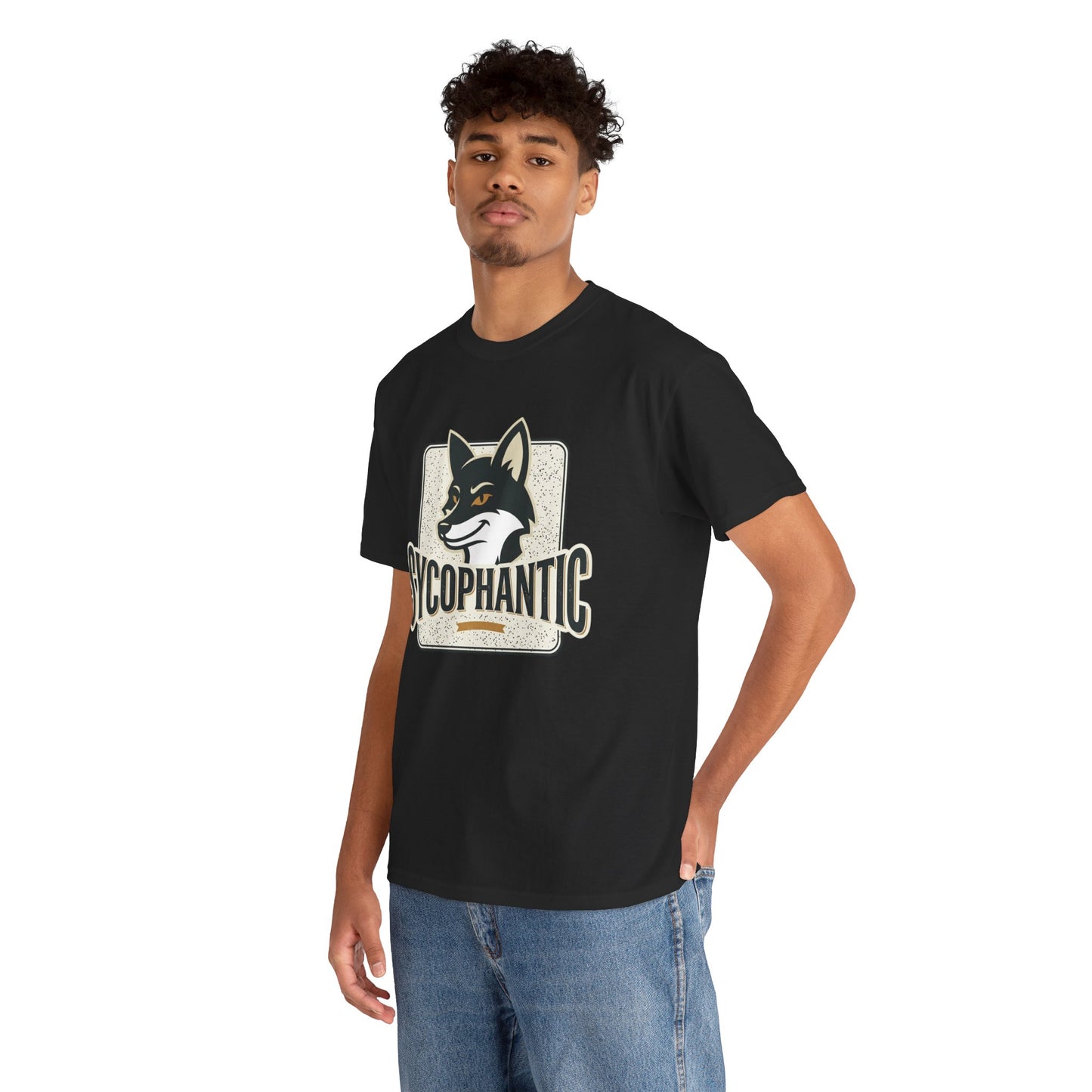 Sycophantic Fox Graphic Tee — Retro Animal Logo T-Shirt