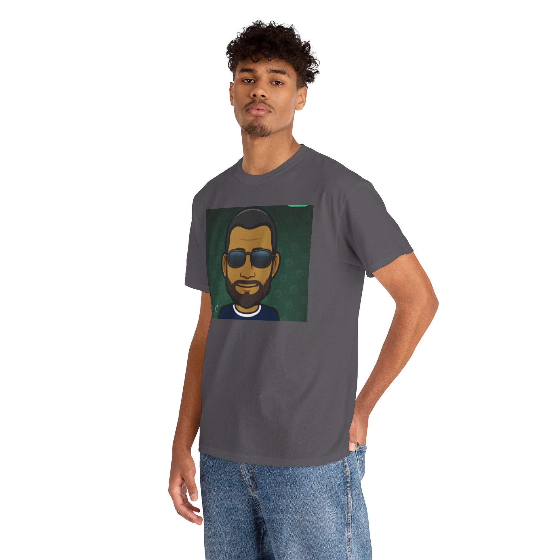 Bitmoji Portrait Tee — Cool Sunglasses Avatar Graphic T-Shirt Printify