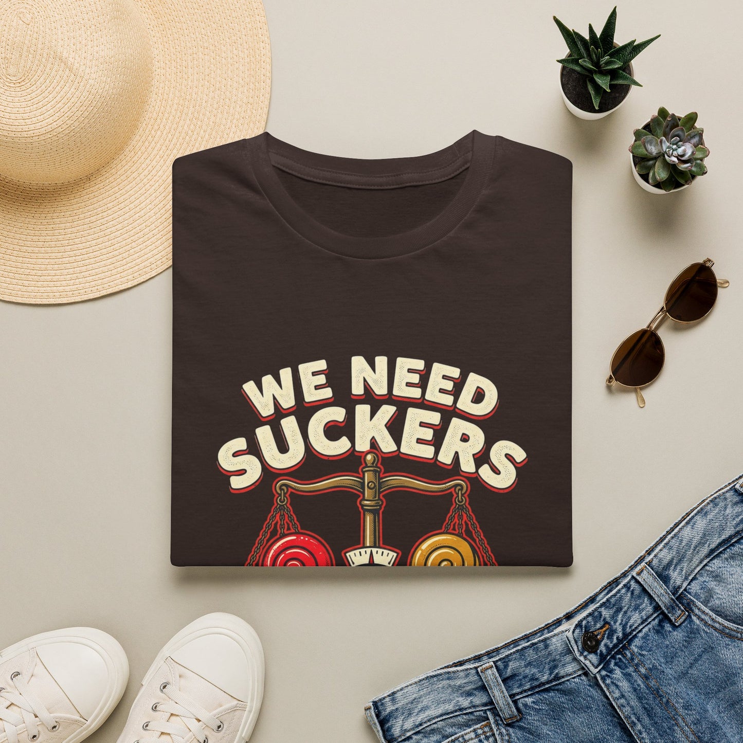 "We Need Suckers to Keep Things Balanced" Retro Candy Scale Tee