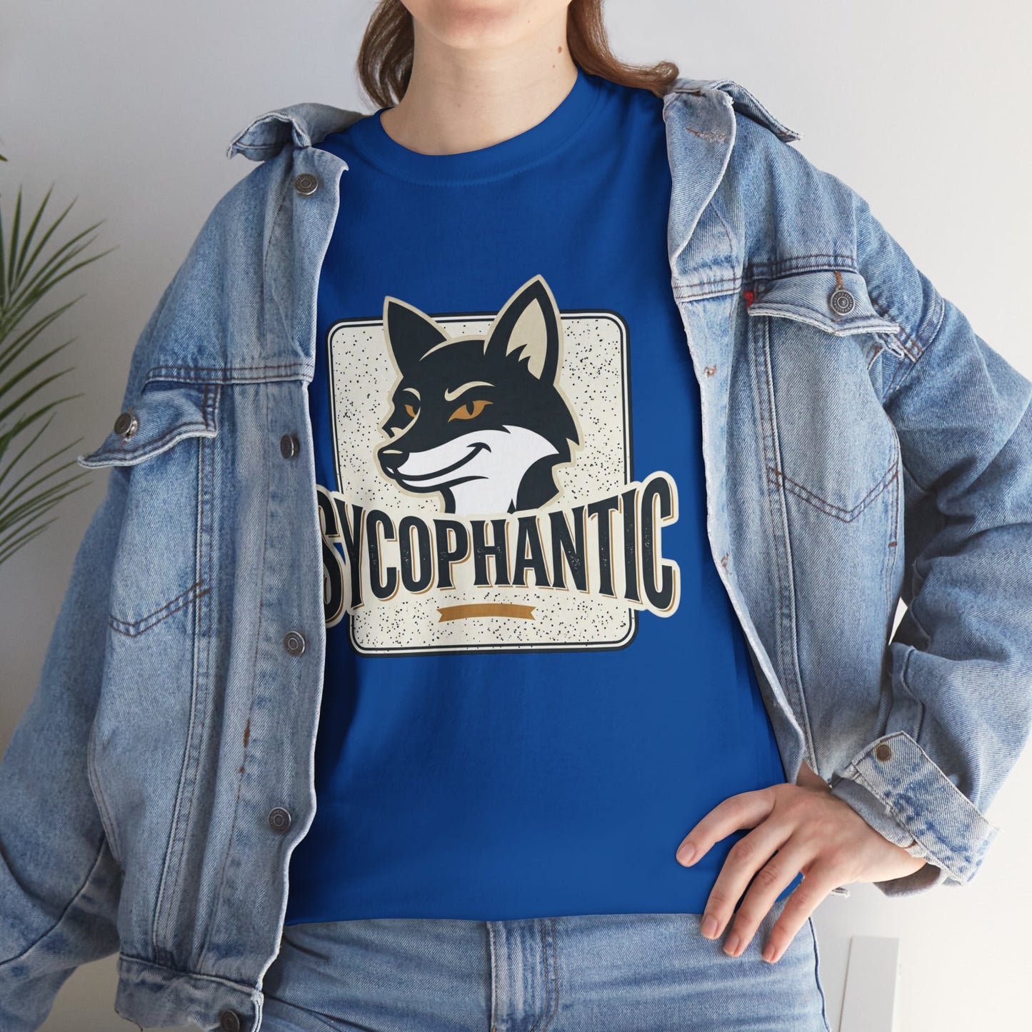 Sycophantic Fox Graphic Tee — Retro Animal Logo T-Shirt