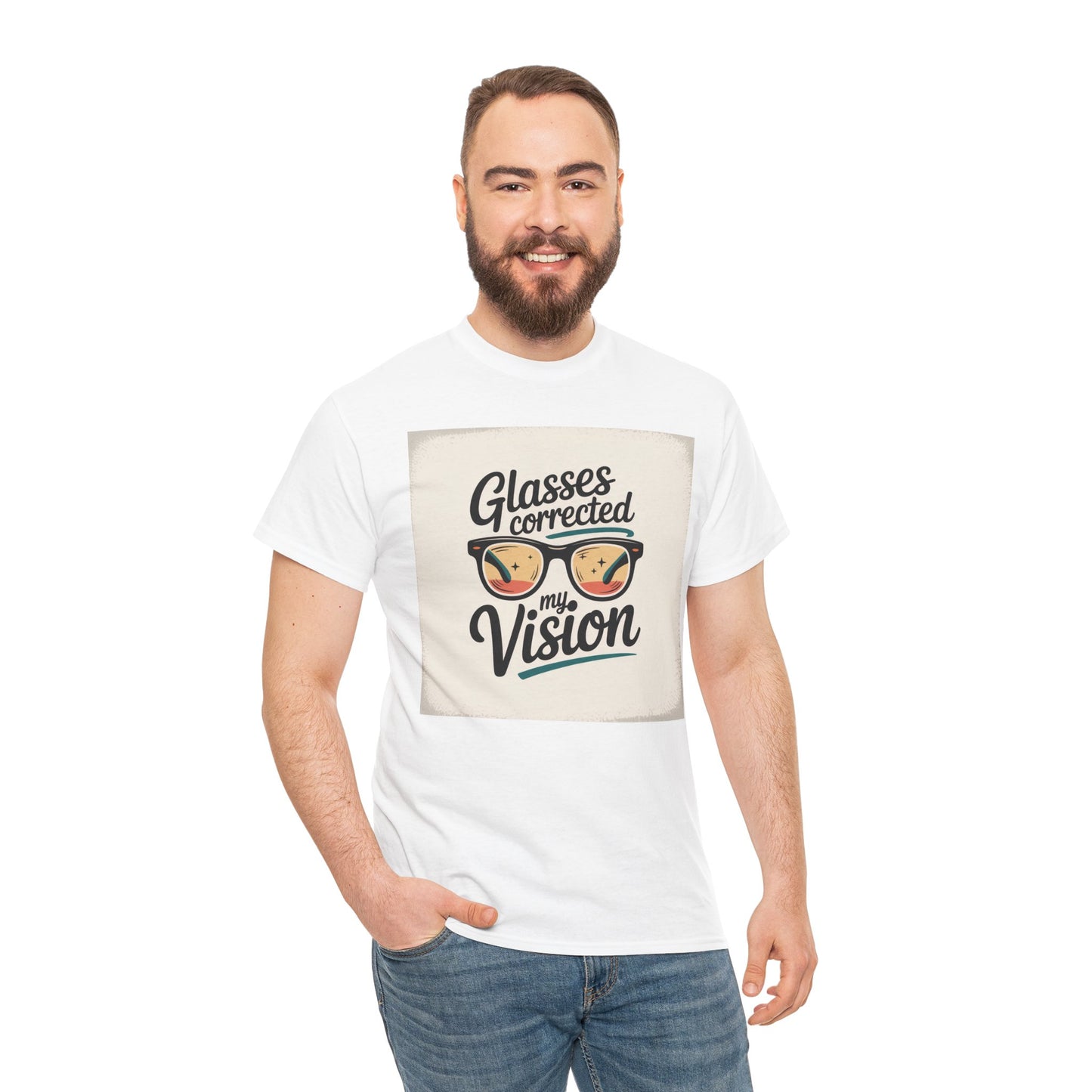 T-Shirt — "Glasses Corrected My Vision" Retro Eyewear Graphic Tee