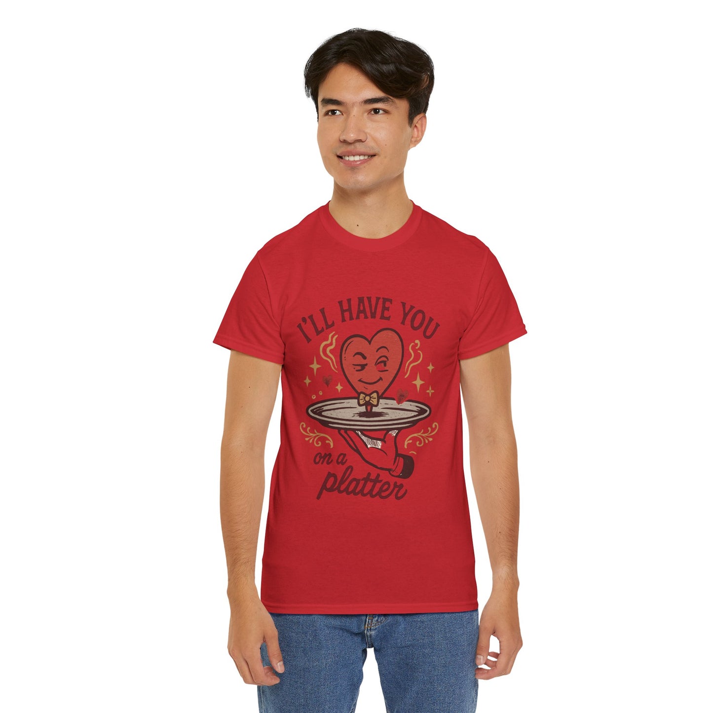Valentine Heart on a Platter T-Shirt — I'll Have You on a Platter Cute Romantic Tee