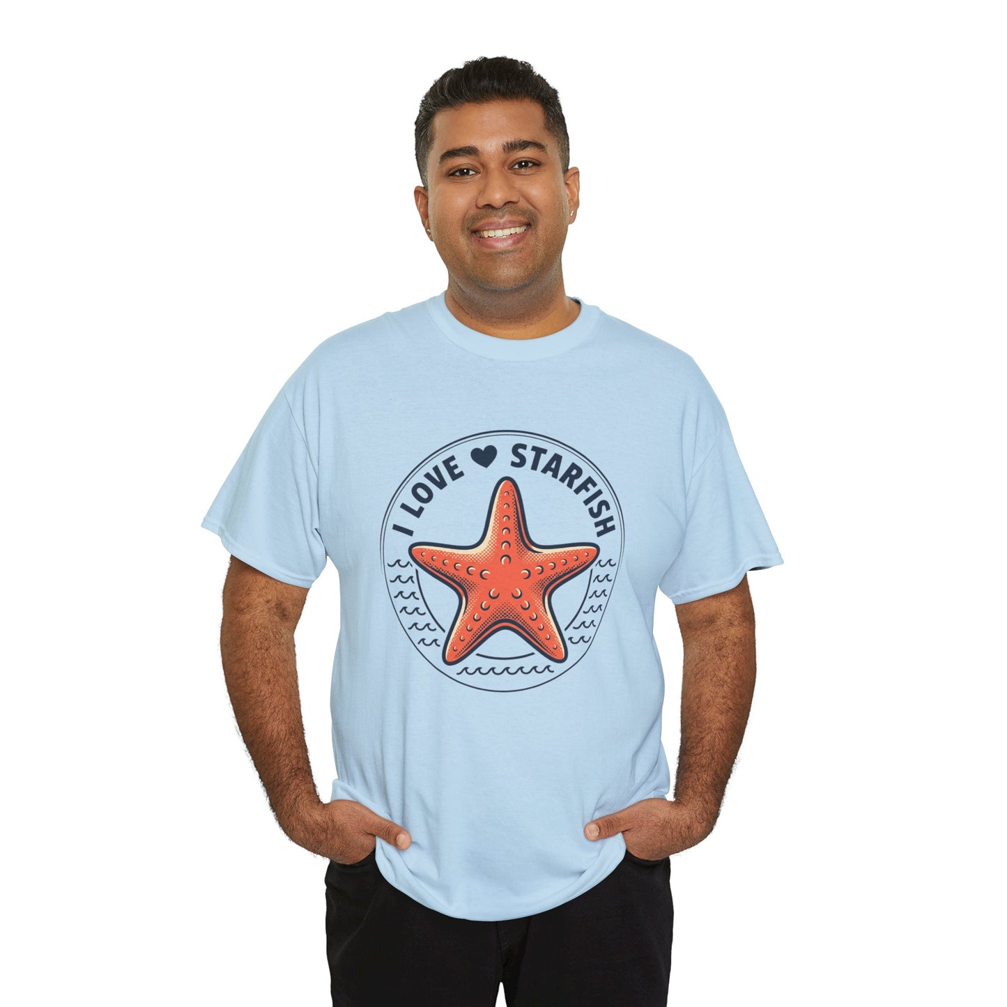 Starfish Tee — "I Love Starfish" Beach Graphic T-Shirt