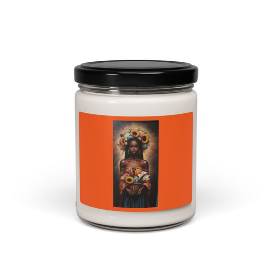 Soy Candle — Black Madonna with Sunflowers Scented Jar (9 oz)