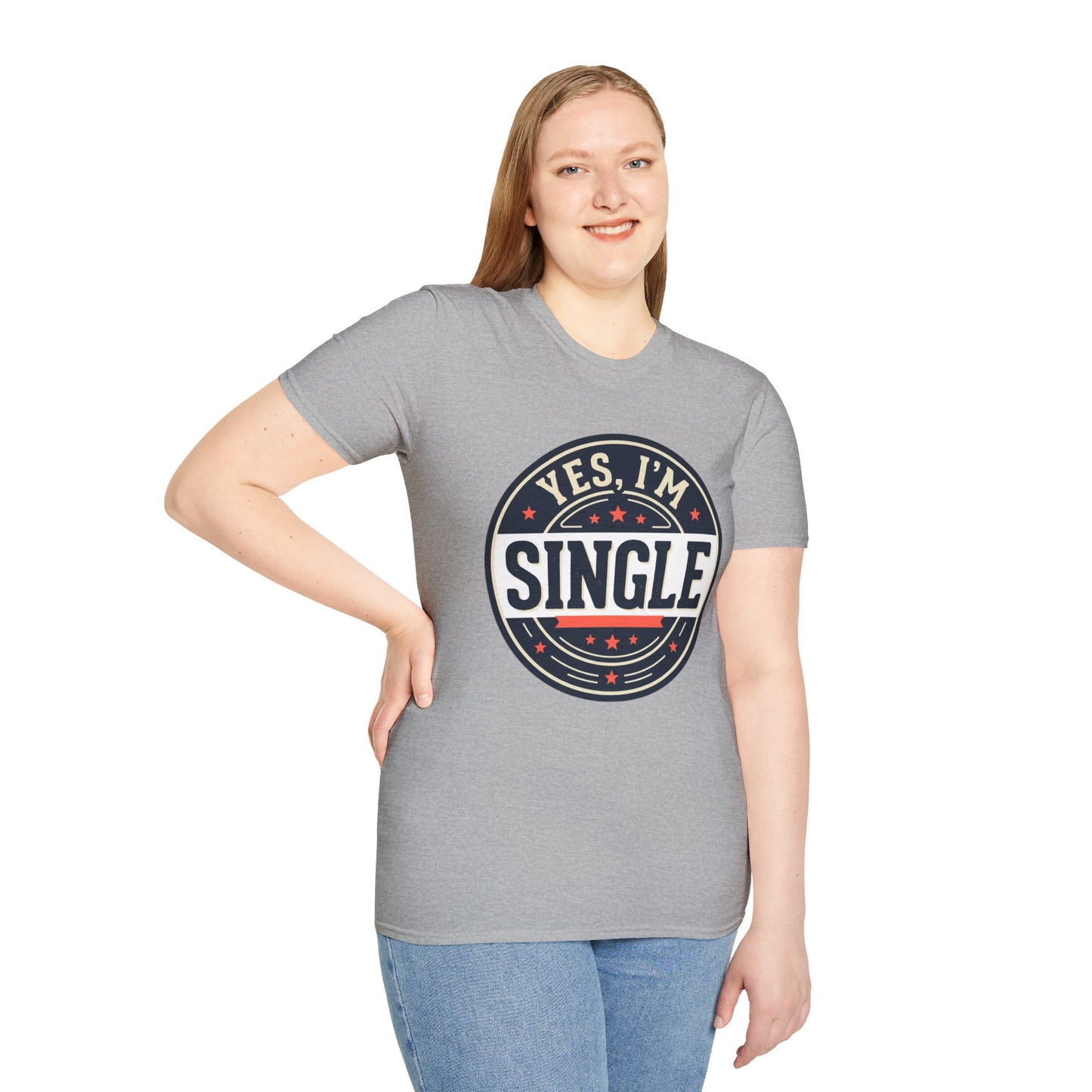 "Yes, I’m Single" Graphic Tee - Single Badge T-Shirt