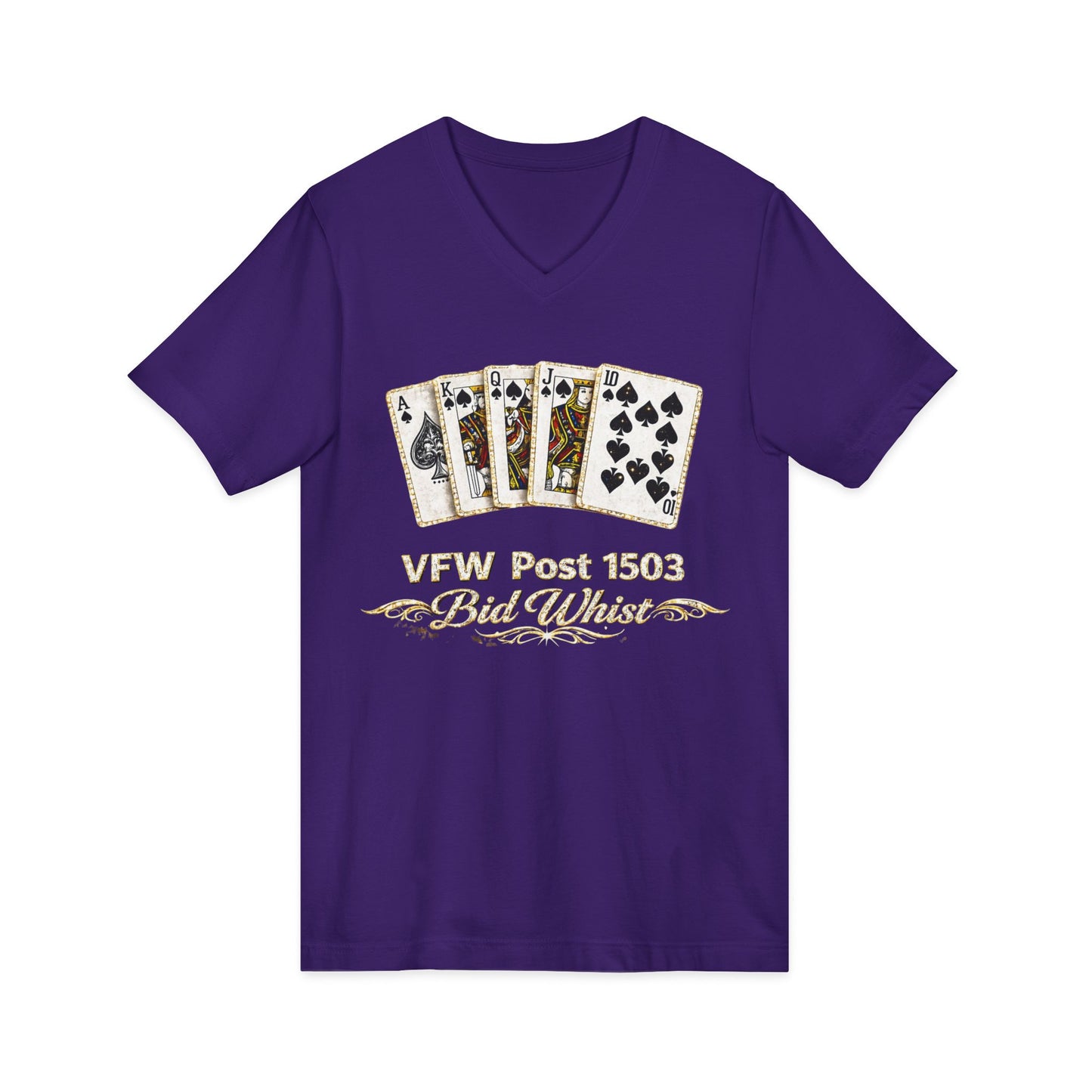 VFW Post 1106 'Bad Beats' Poker Card V-Neck Tee